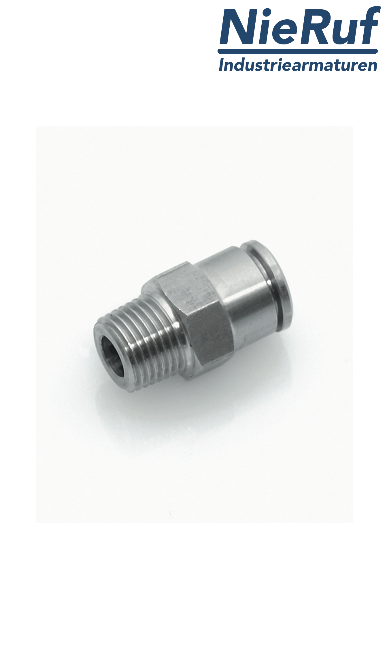 Straight male adaptor EF01 stainless steel FKM R3/8" D12mm