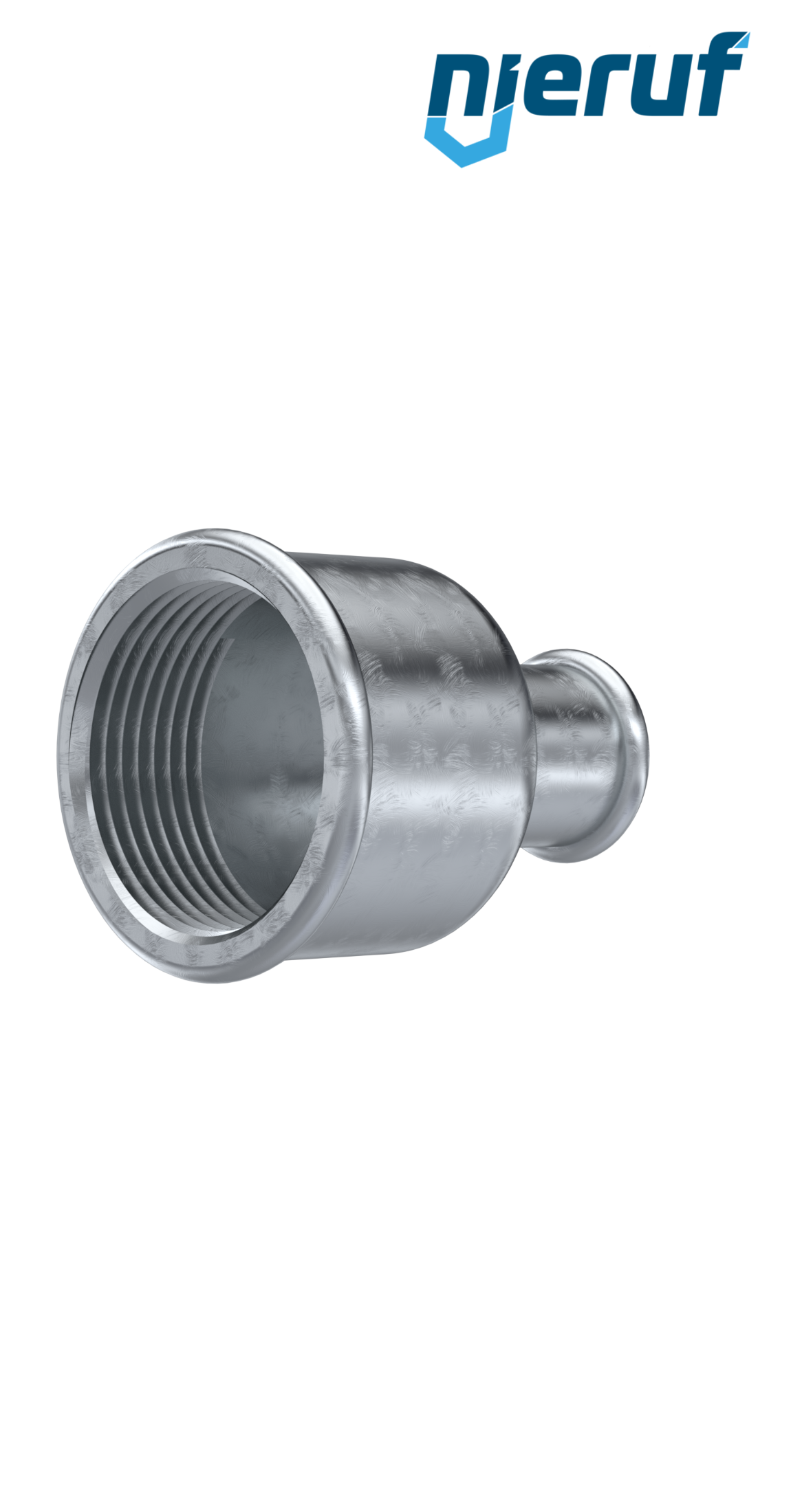 Malleable cast iron fitting reducing socket no. 240, 1/2" x 3/8" inch galvanized