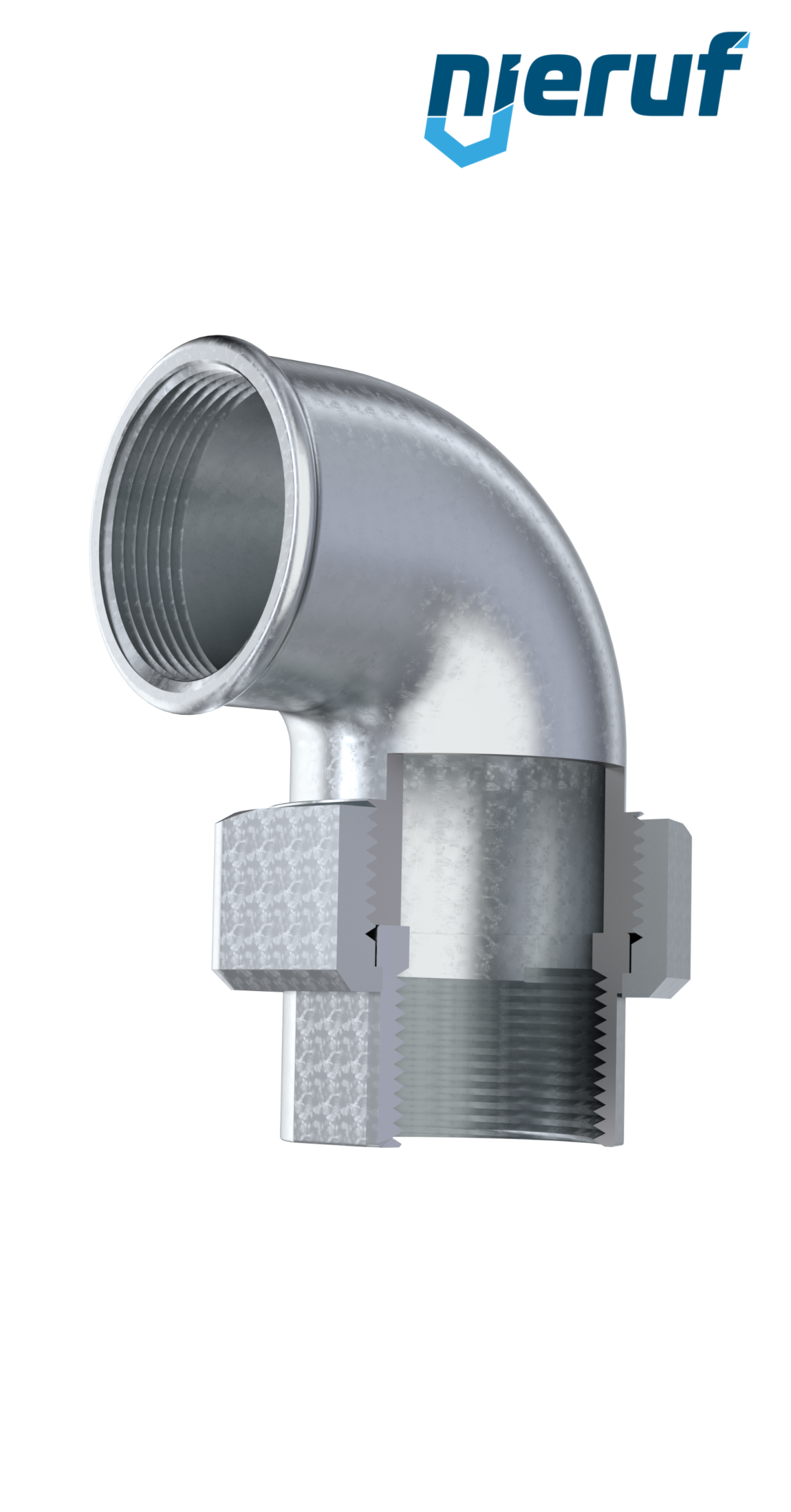Malleable cast iron fitting union ellbow no. 95, DN32 - 1 1/4" inch galvanized