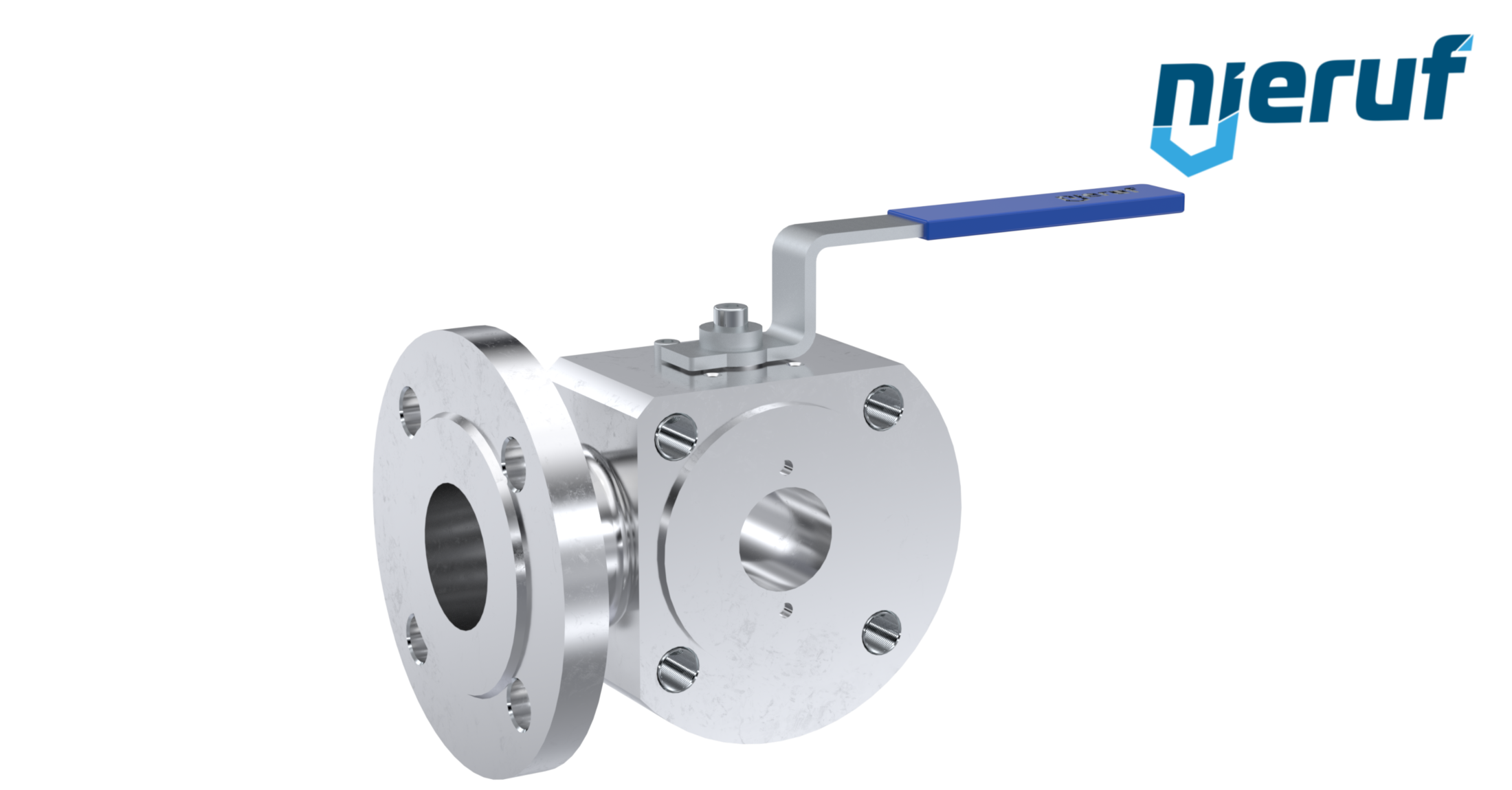 3/2 cross over ball valve DN50 FK07 C22 steel zinc plated 1.040 Kugel stainless steel 1.4404