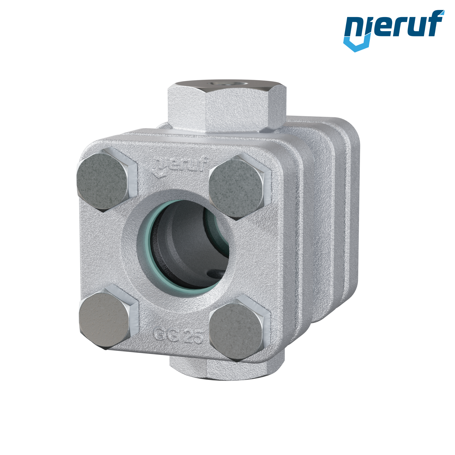 oblò di osservazione filettato / specola visiva a ghiera G 1/4" pollici ghisa grigia GG25 vetro calciosodico oblò di osservazione filettato / specola visiva a ghiera G 1/4" pollici ghisa grigia GG25 vetro borosilicato