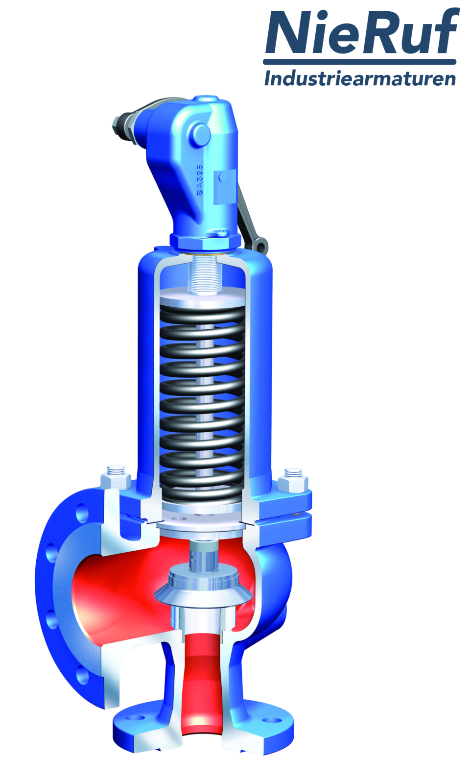 flange-safety valve DN80/DN80 SF03, stainless steel metal, with lever