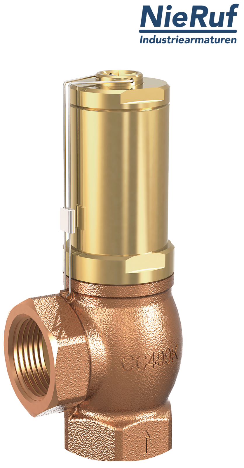 angle-type overflow valve 1" inch fm UV02 gunmetal/brass 0,5 - 2,5 bar