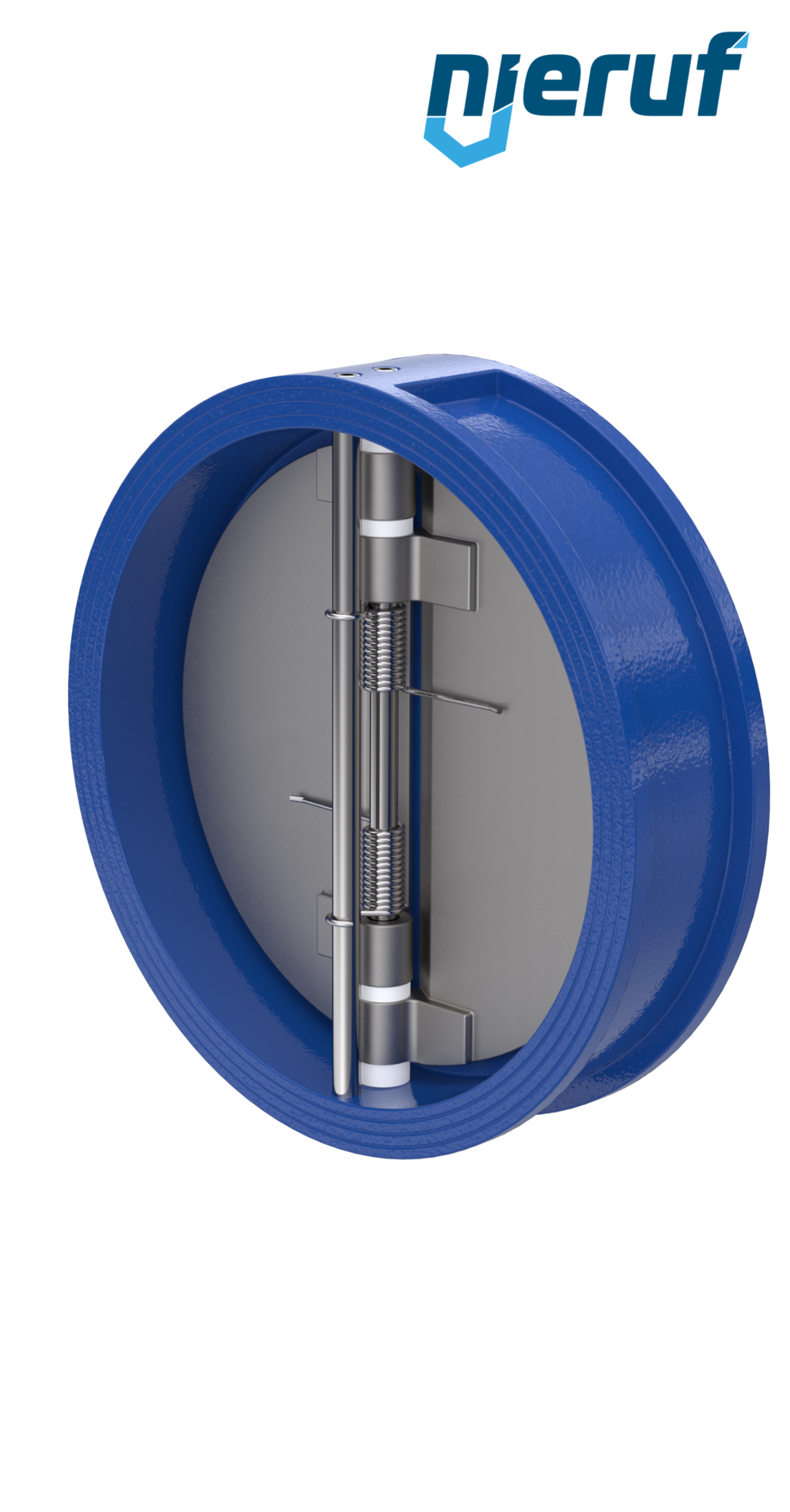 dual plate check valve DN500 DR02 GGG40 epoxyd plated blue 180µm NBR