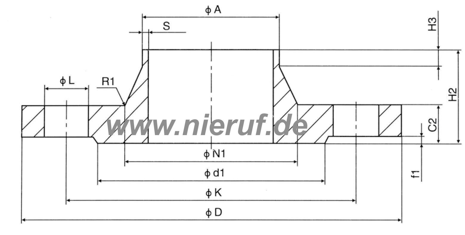 Flange DN25 PN10/16/25/40 EN1092-1 11 B1 1.4571