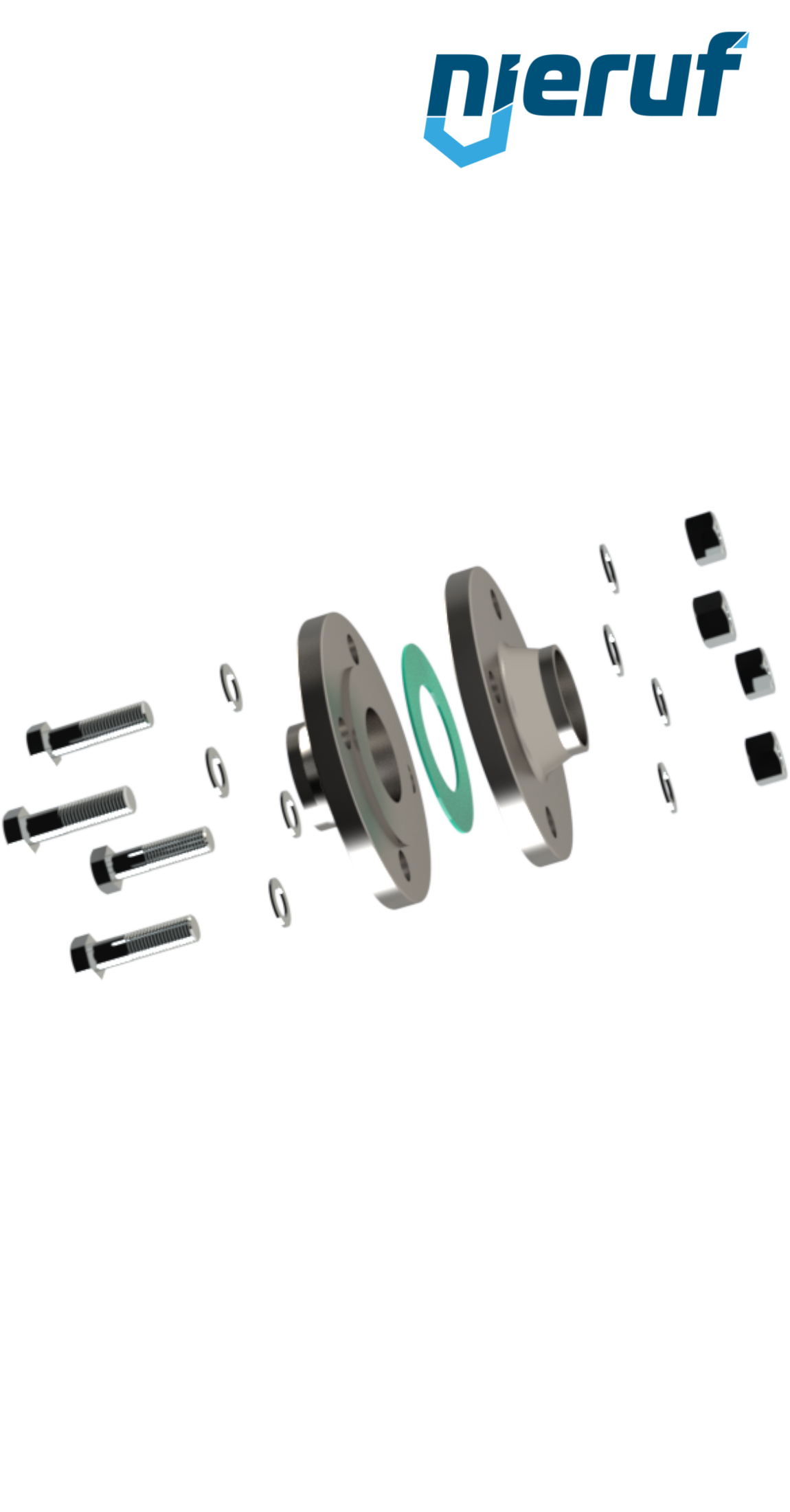 joint set flange/flange DN200 - 8" Inch for flange PN10 steel