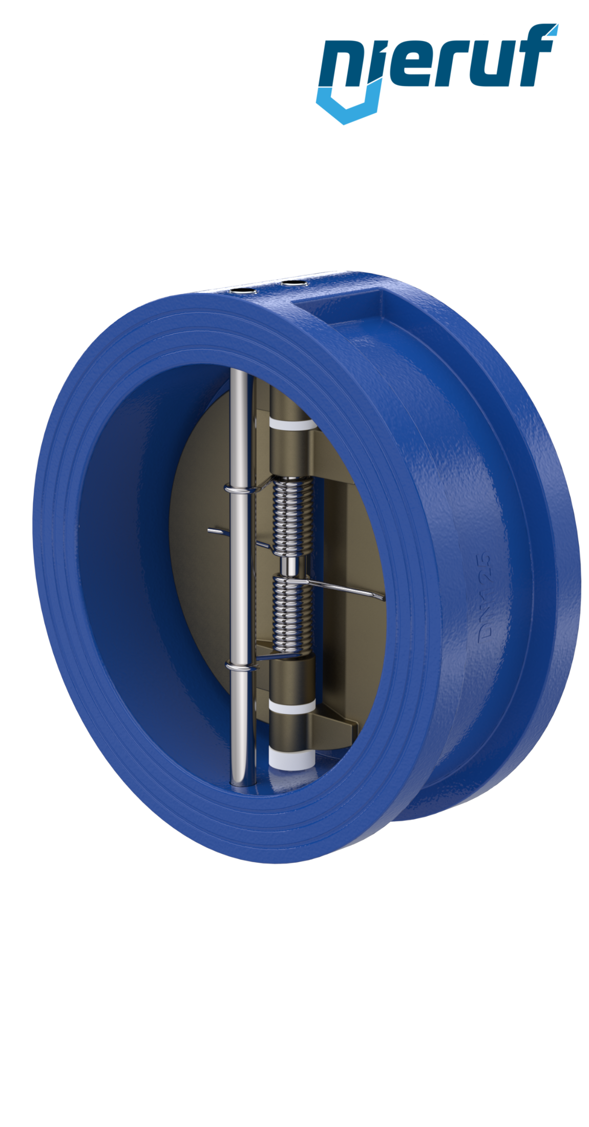 dual plate check valve DN125 DR04 GGG40 epoxyd plated blue 180µm FKM