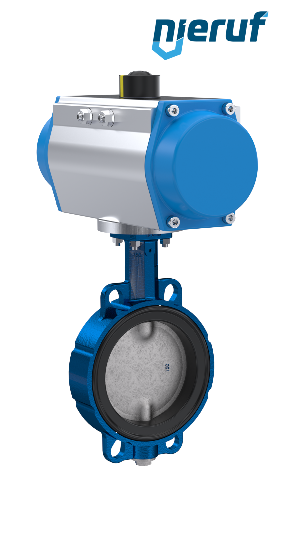 Butterfly valve DN 150 AK01 FPM pneumatic actuator single acting