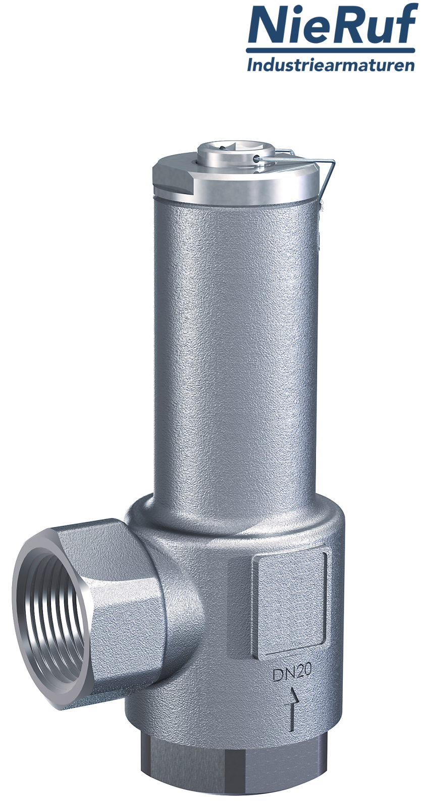 angle-type overflow valve 3/8" inch fm UV04 stainless steel AISI 316L 2 - 12 bar