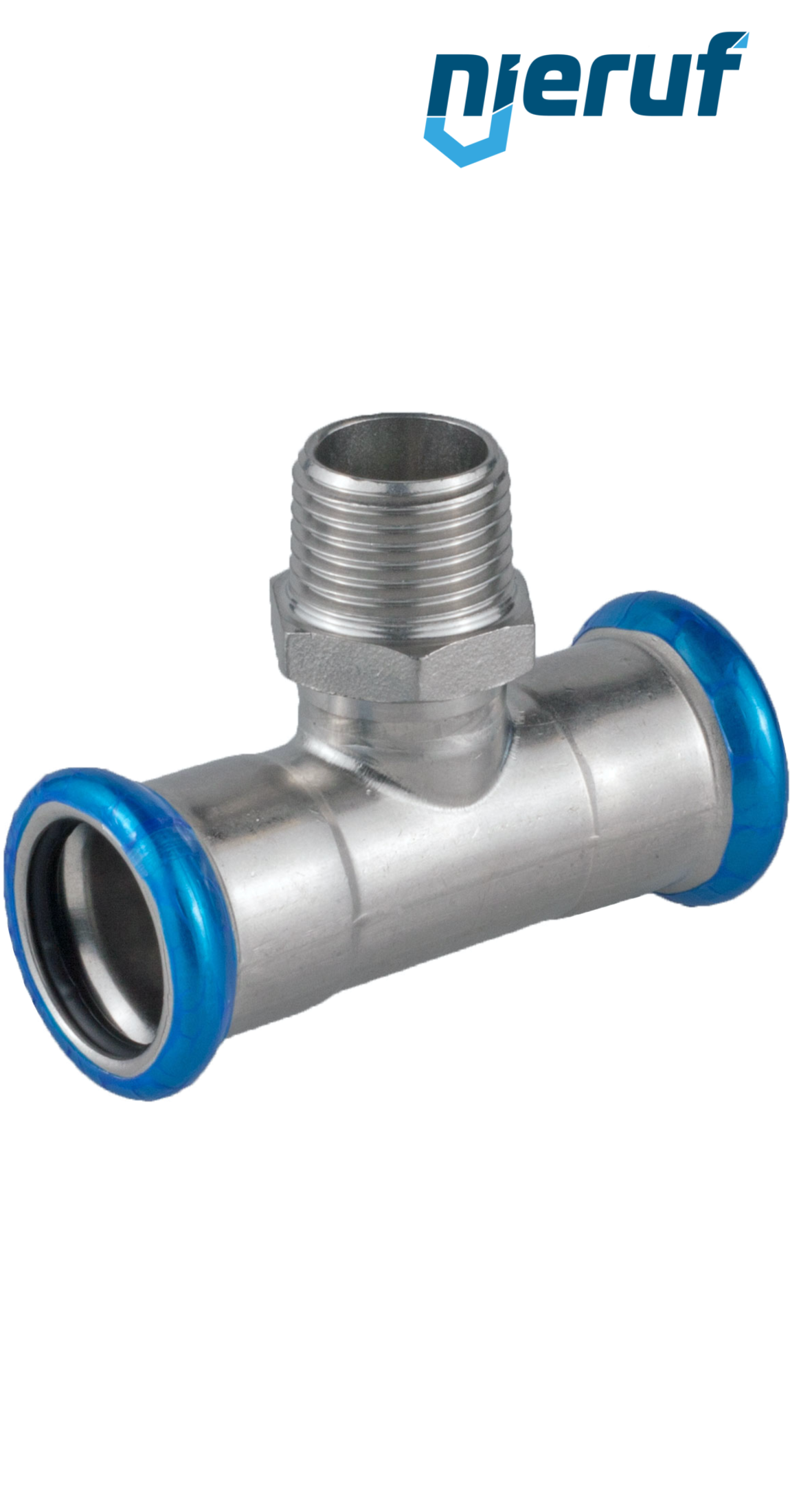 T-fitting Pressfitting F x F DN20 - 22,0 mm male thread 3/4" inch stainless steel