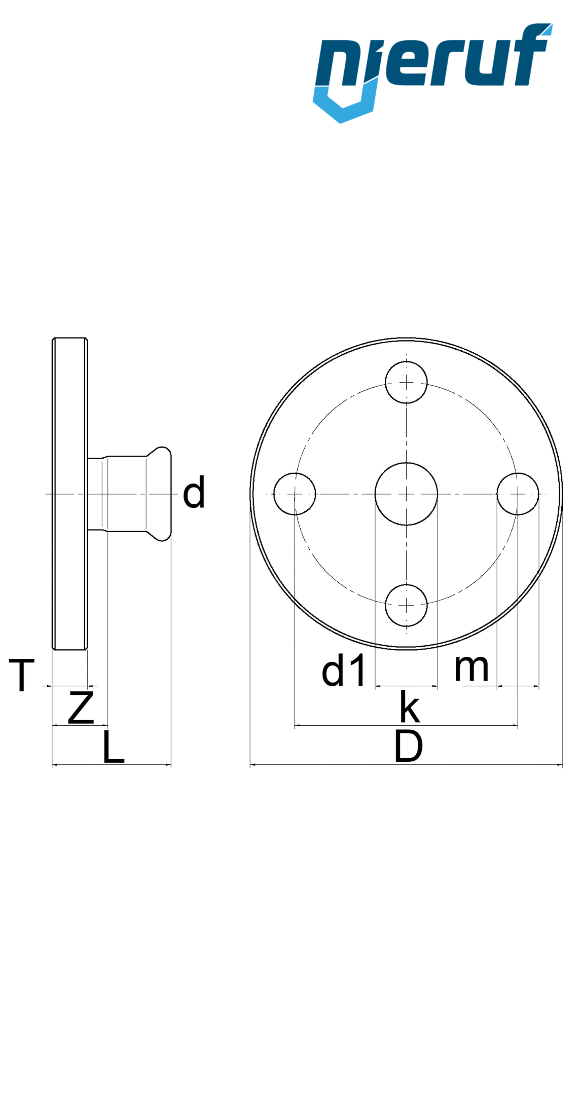 Pressfitting Flange Coupling F DN15 - 18,0 mm stainless steel