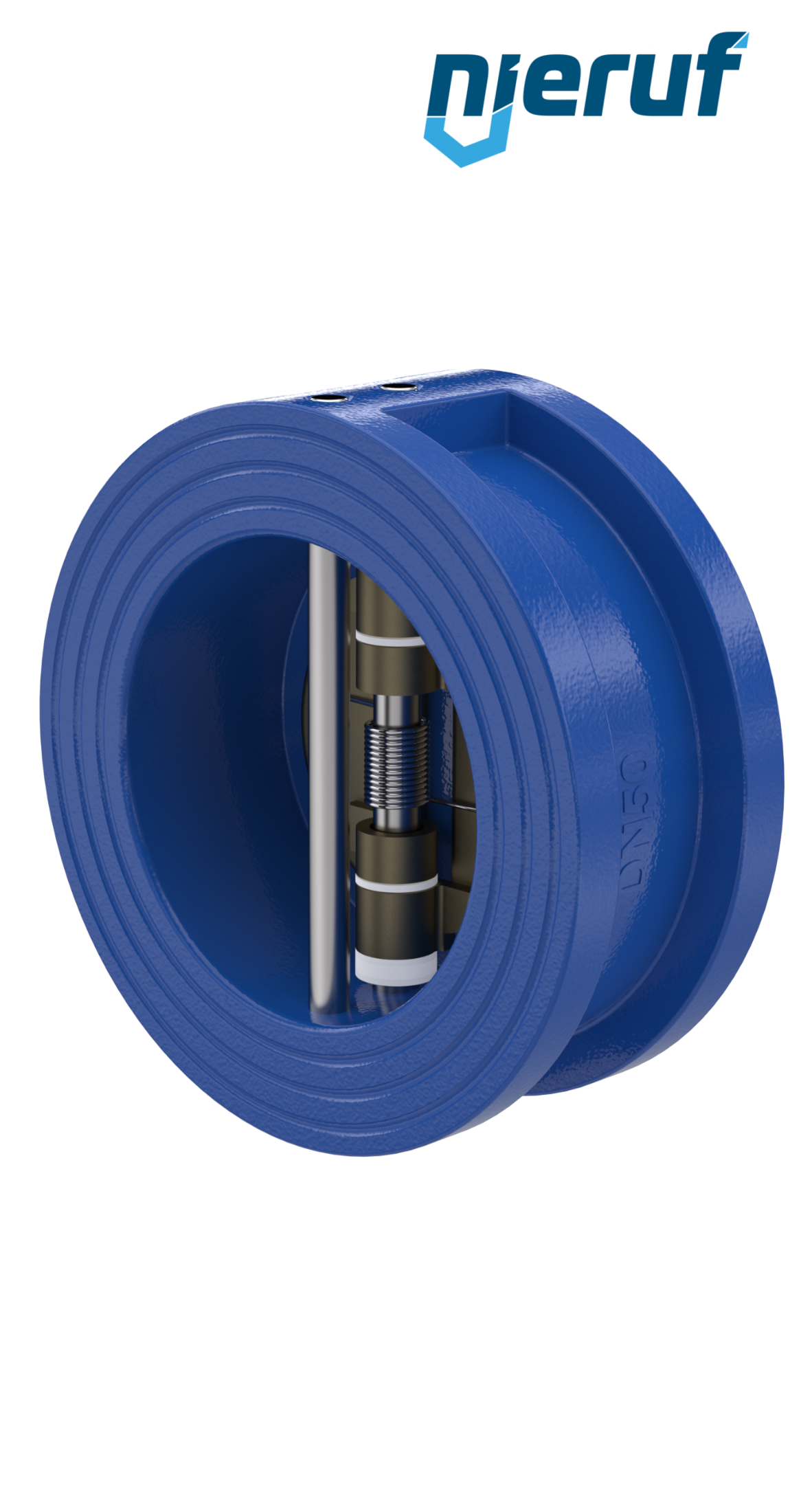 dual plate check valve DN50 DR04 ANSI 150 GGG40 epoxyd plated blue 180µm NBR