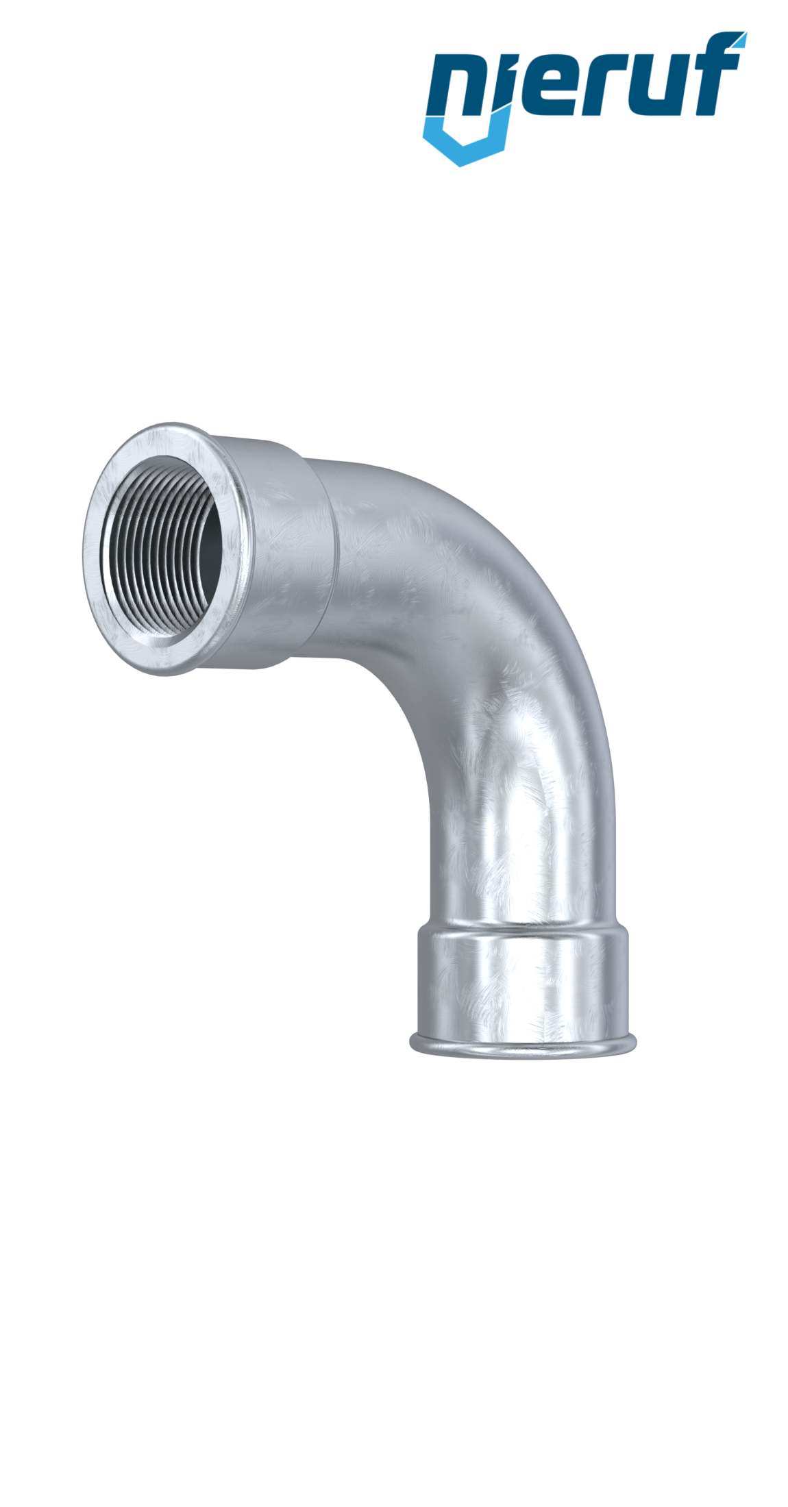 Malleable cast iron fitting bend no. 2, DN10 - 3/8" inch galvanized