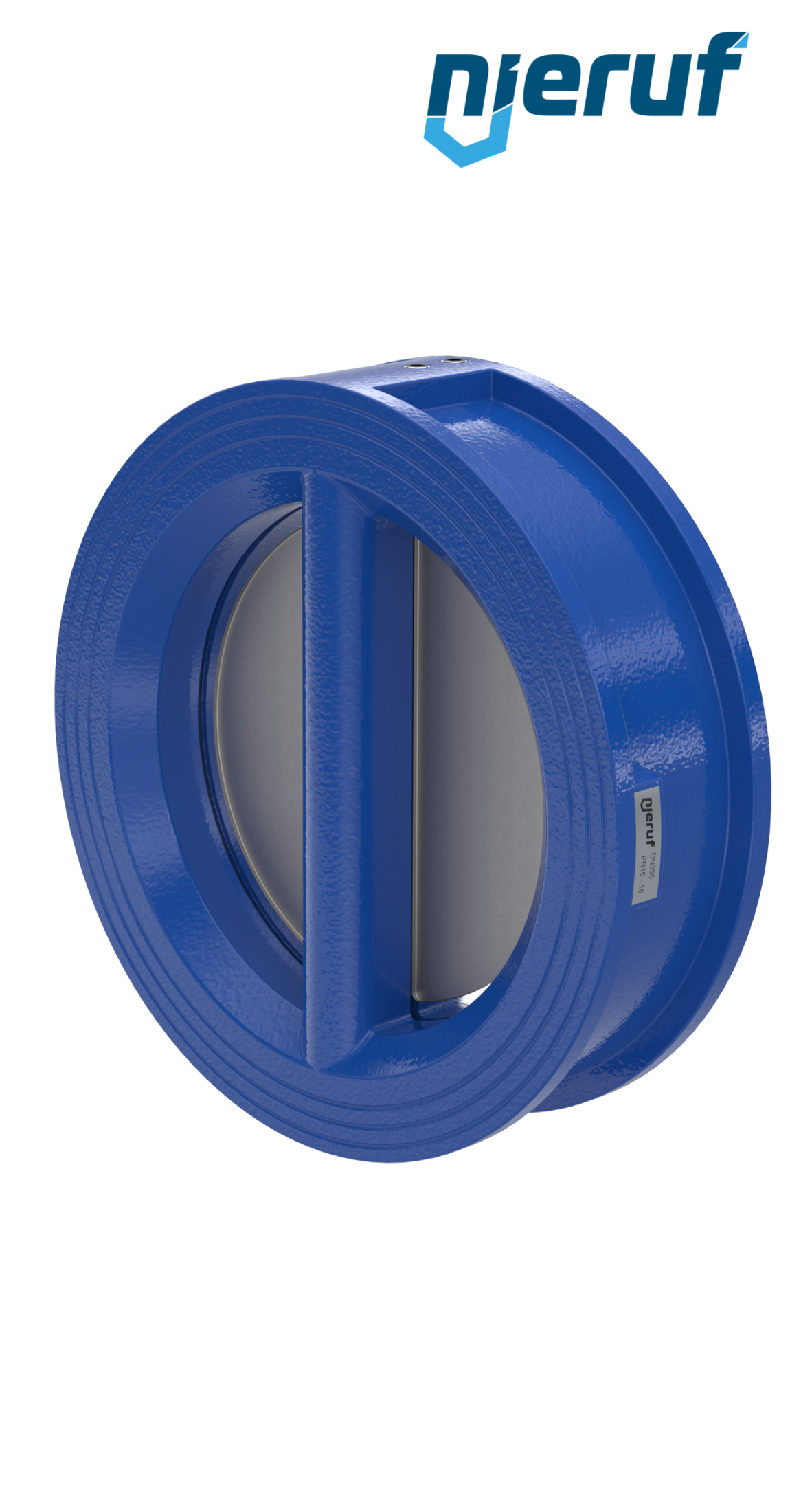 dual plate check valve DN350 DR02 GGG40 epoxyd plated blue 180µm NBR