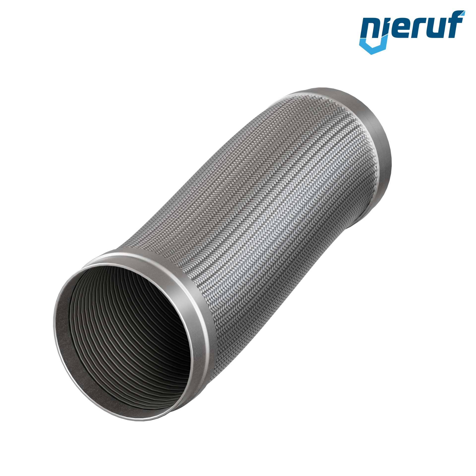 Stainless steel hoses ES01 DN200 - 219.1 mm with single braid and welding ends length 1000 mm