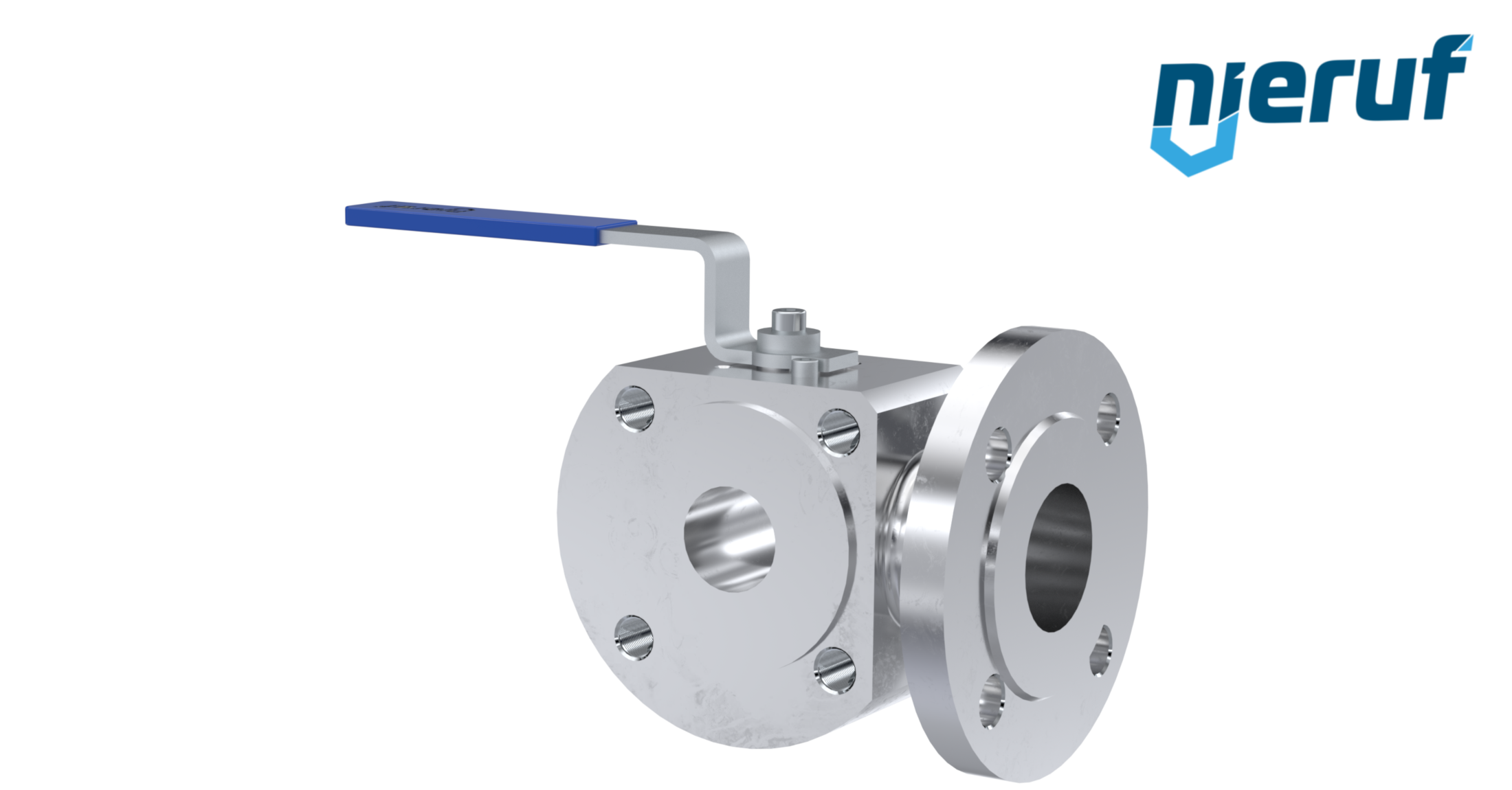 3/2 cross over ball valve DN32 FK07 C22 steel zinc plated 1.040 Kugel stainless steel 1.4404