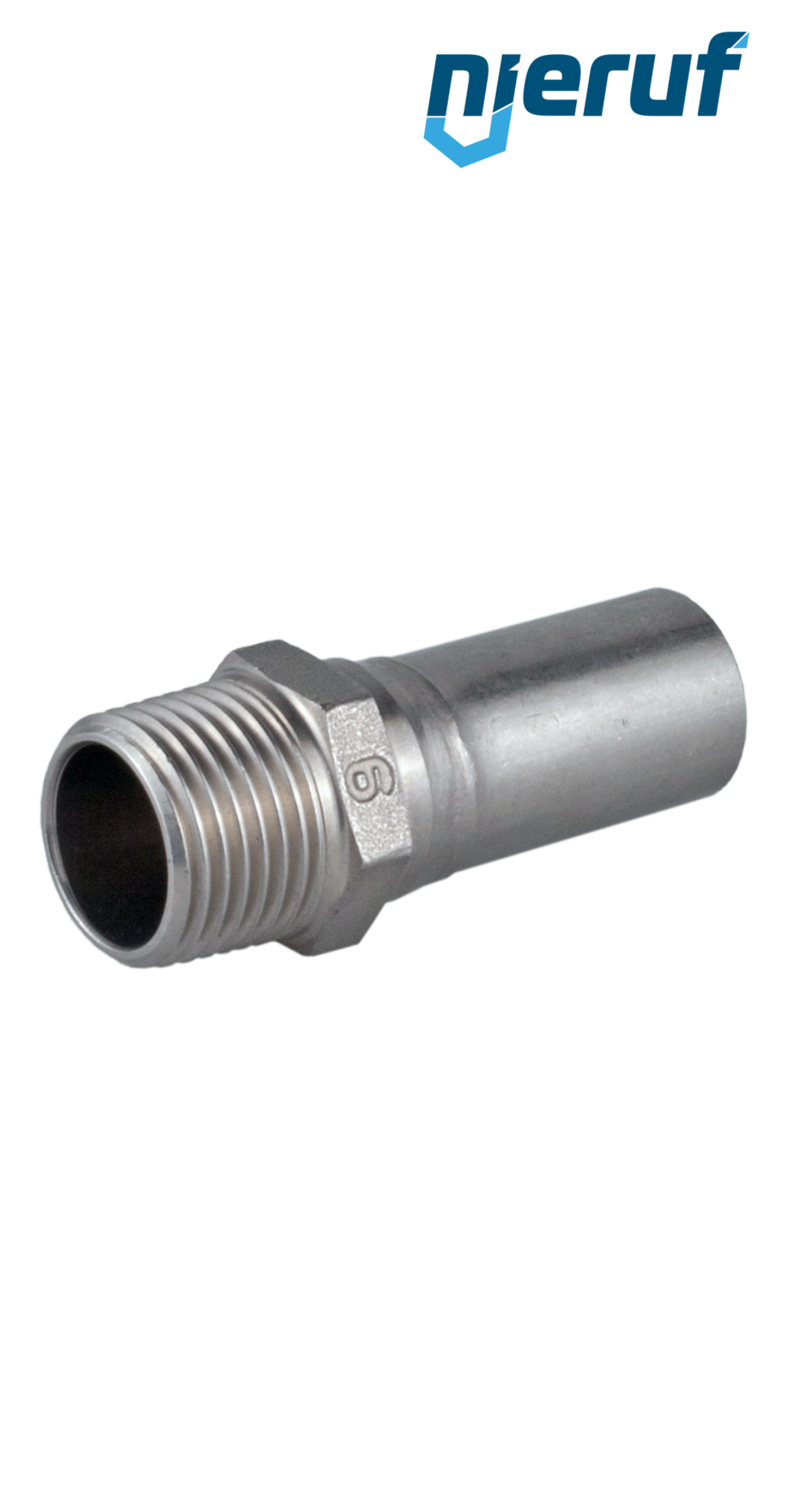 Male straight connector DN12 - 15,0 mm Pressfitting M male thread 1/2" inch stainless steel