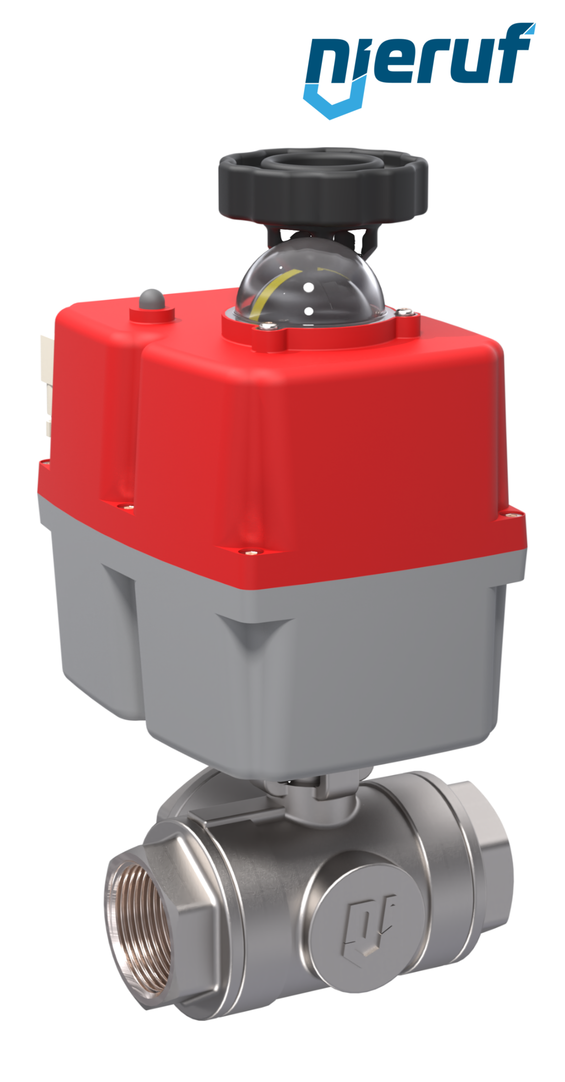 3 way automatic-ball valve 24-240V DN20 - 3/4" inch stainless steel reduced port design with T drilling