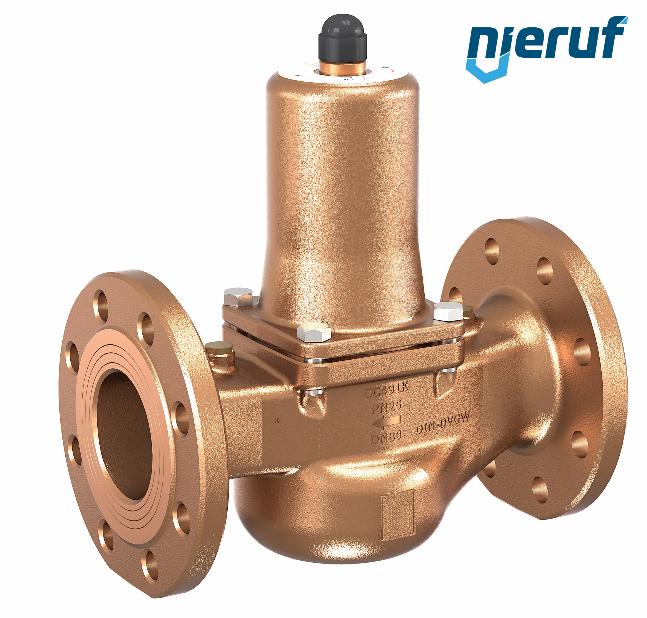 overflow valve DN 25 PN40 UV09 gunmetal/brass 0,5 - 2,0 bar