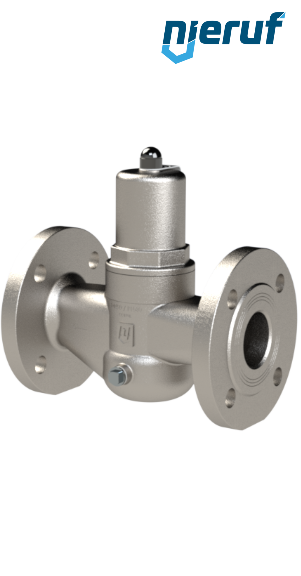 Flange-pressure reducing valve DN 15 PN40 DM08 stainless steel FKM 0.5 - 2.0 bar