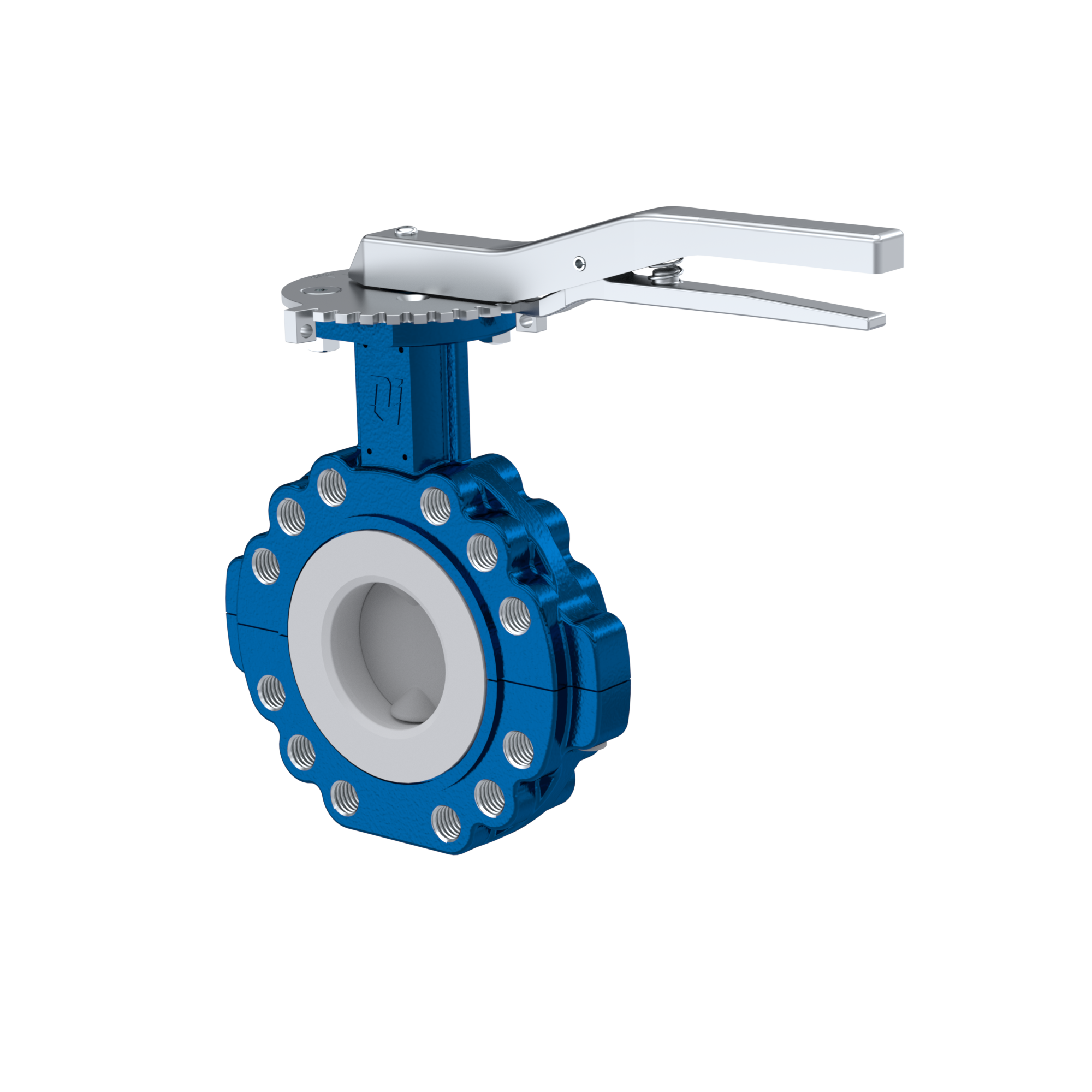 PFA-Butterfly-valve PTFE AK10 DN65 PN10-PN16 lever silicone insert