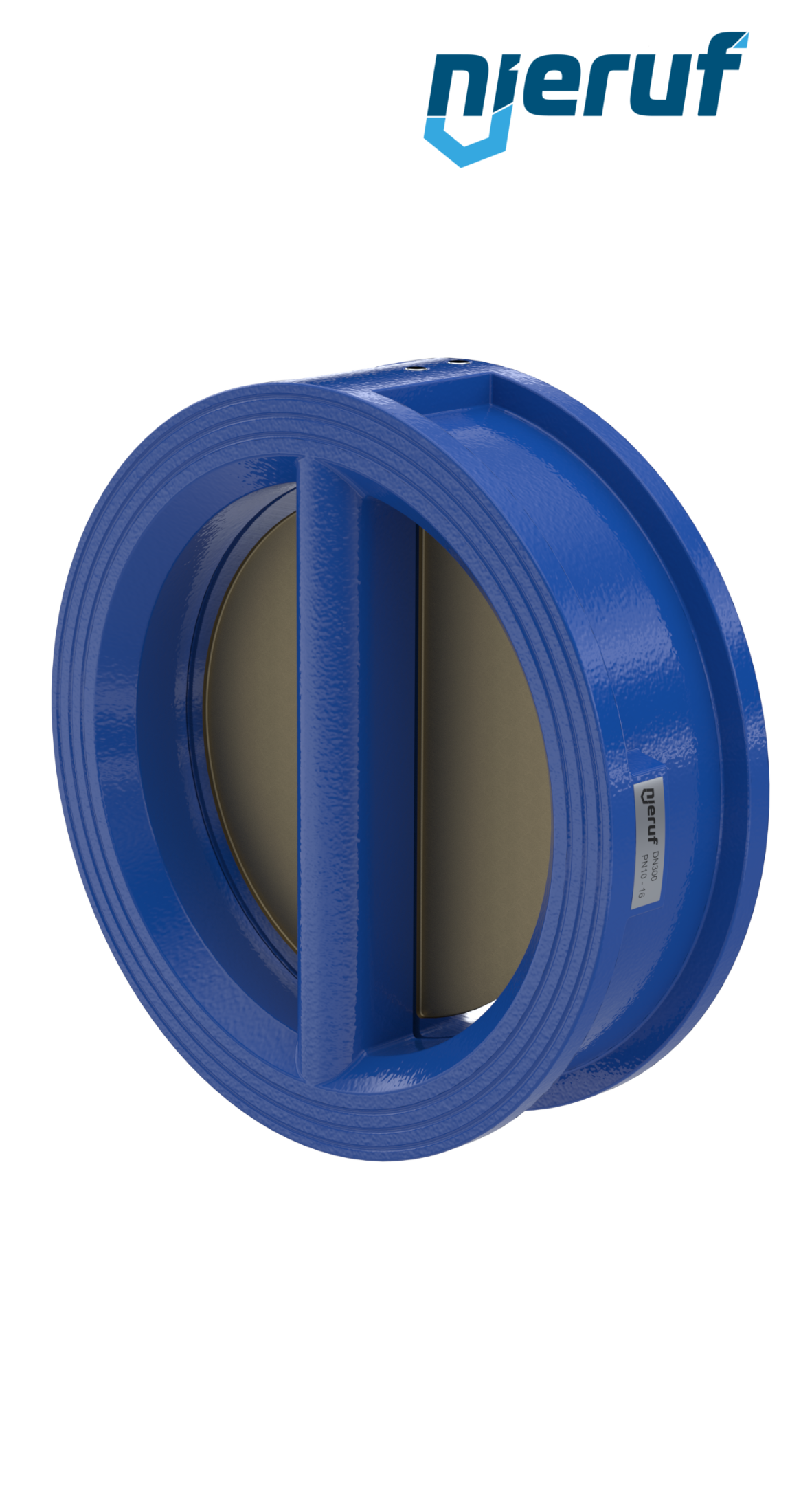 dual plate check valve DN300 DR04 ANSI 150 GGG40 epoxyd plated blue 180µm FKM