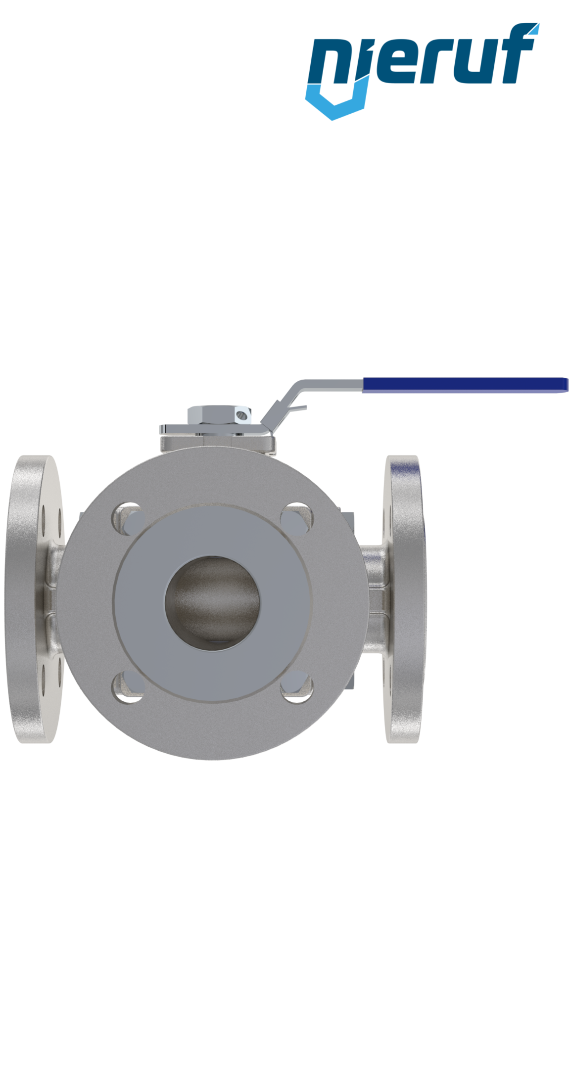 3 way stainless steel flange ball valve DN80 FK09 L Drilling stainless steel 1.4408