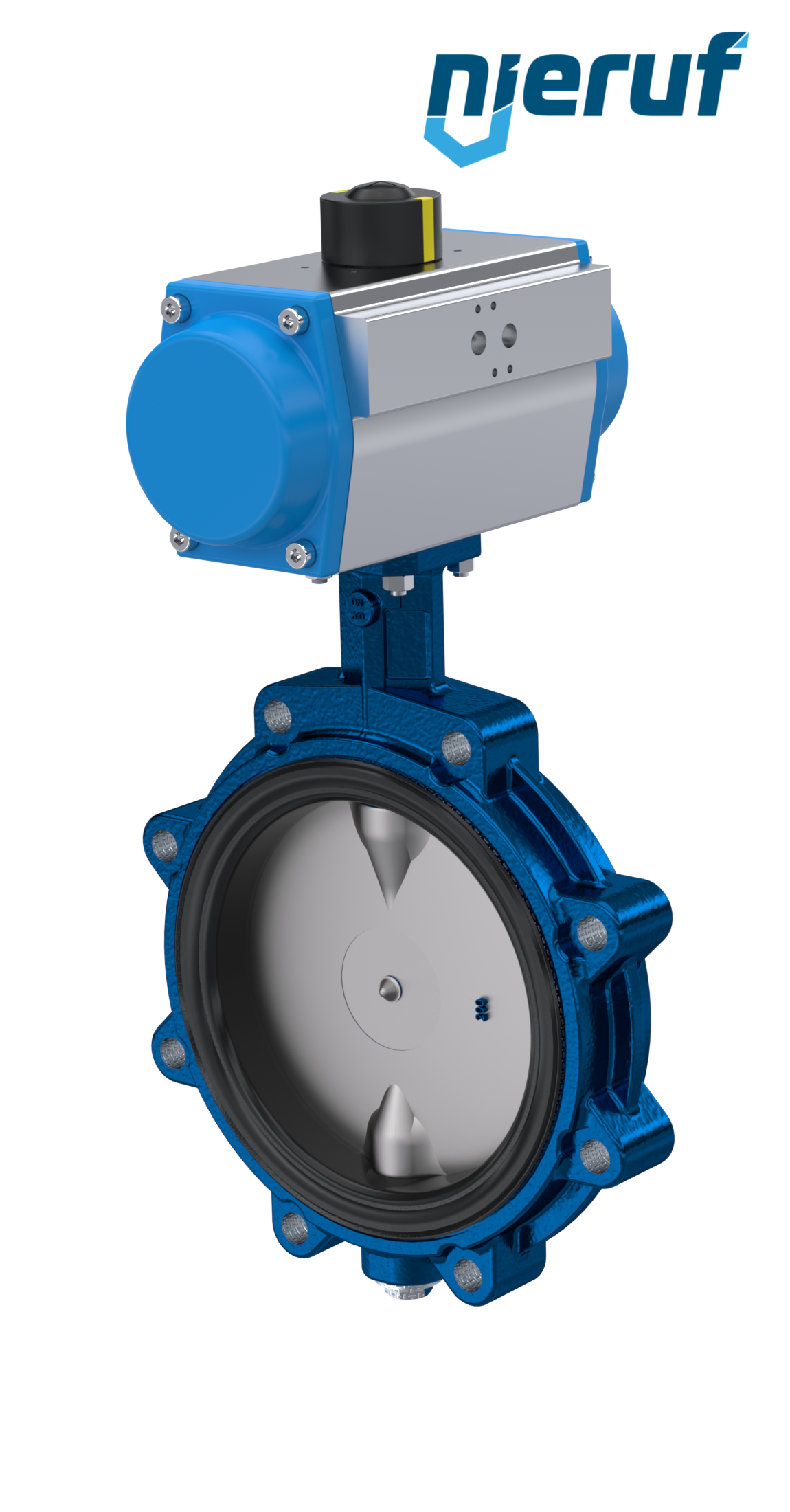 Butterfly valve DN 200 AK02 EPDM DVGW drinking water, WRAS, ACS, W270 pneumatic actuator double acting