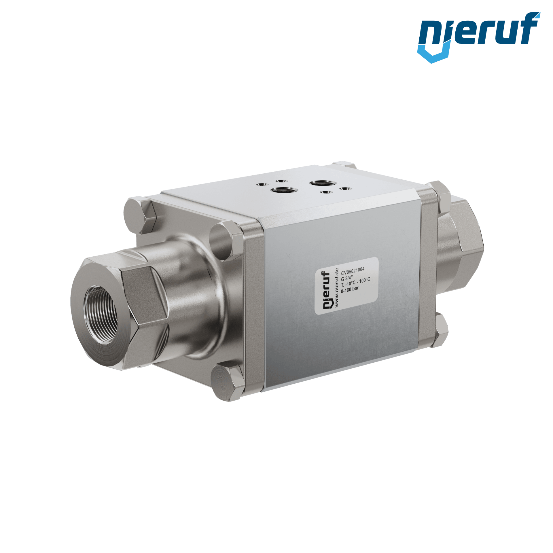 2/2-Way-Coaxial-valve CV05 3/4" inch fm - DN20 stainless steel max. 160 bar NC - for water application