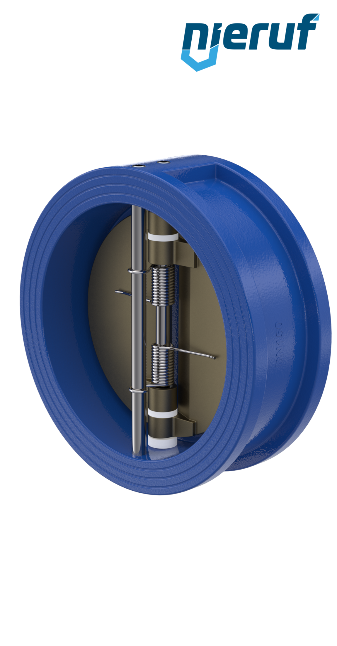 dual plate check valve DN150 DR04 GGG40 epoxyd plated blue 180µm EPDM