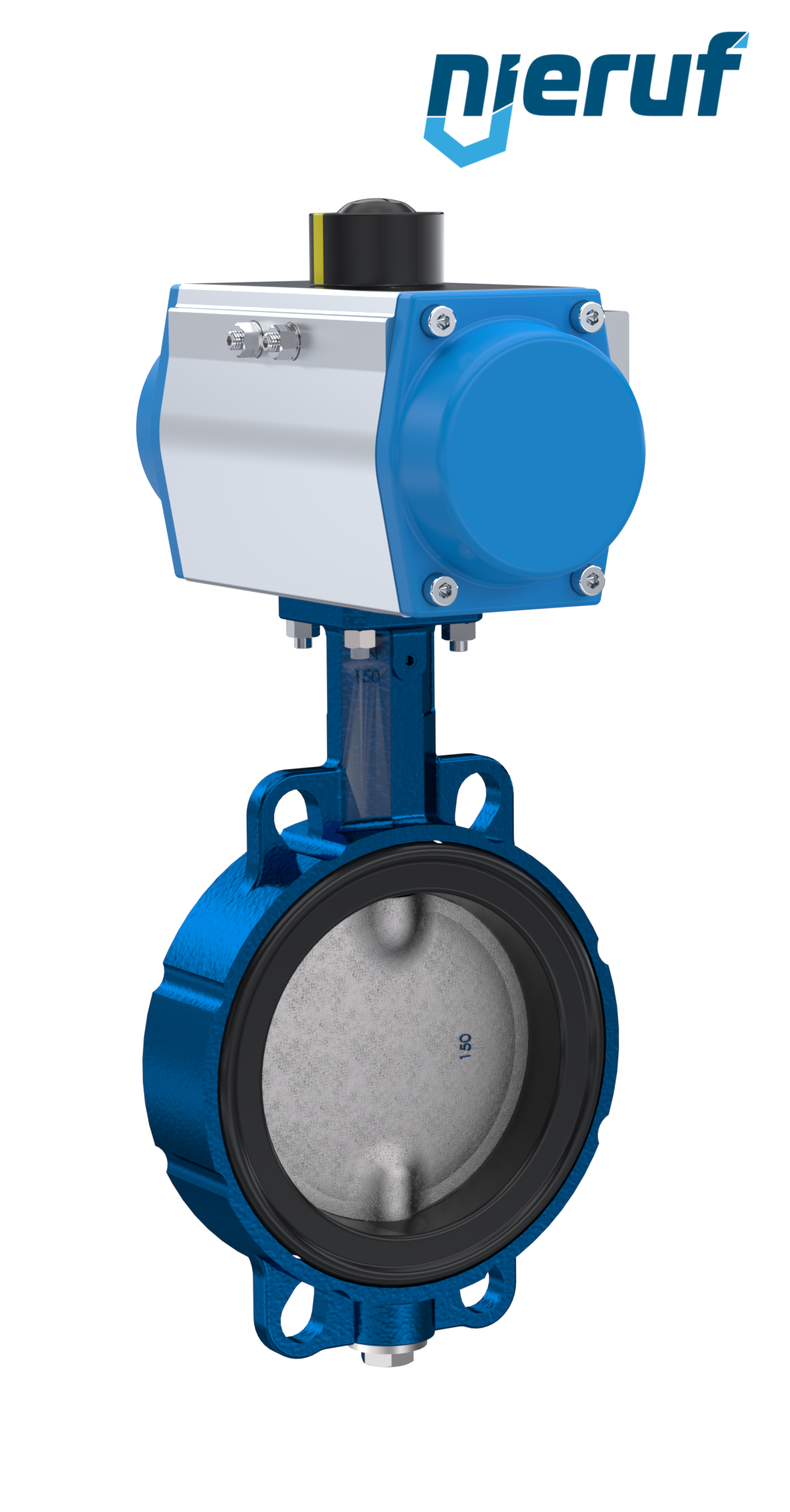 Butterfly valve DN 80 AK01 FPM pneumatic actuator double acting
