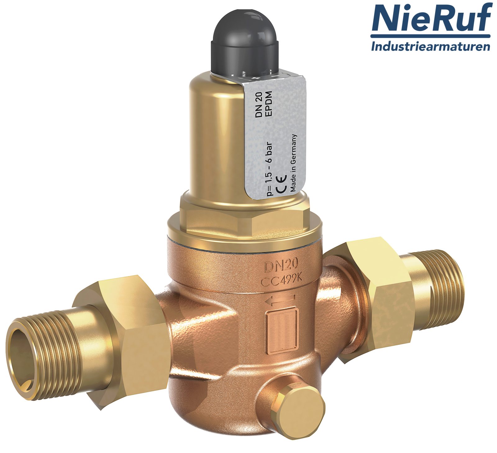 straightway form overflow valve 1 1/2" inch male UV05 gunmetal/brass 1,5 - 6,0 bar