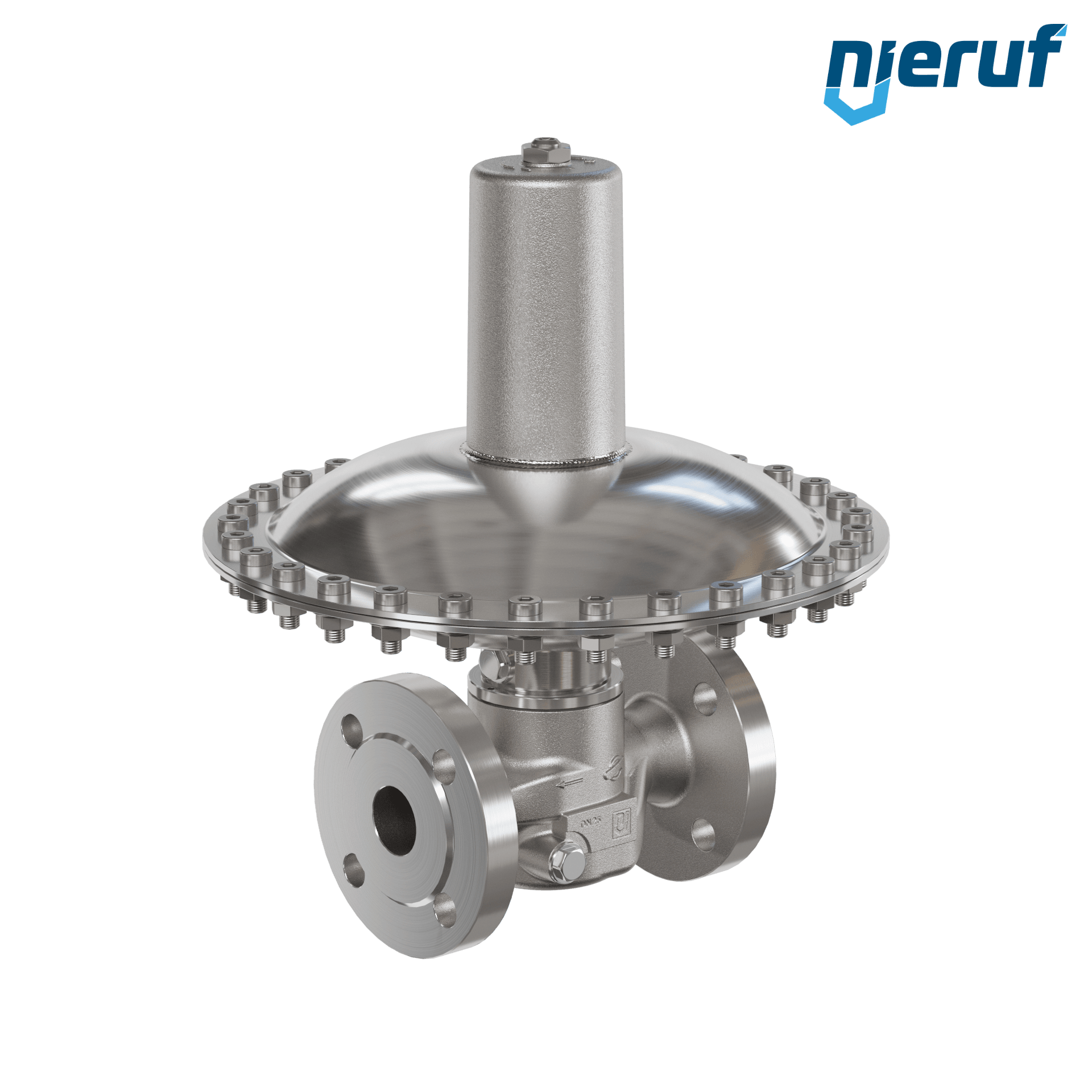 Millibar overflow valve flange DN25 UV17 stainless steel FKM / PTFE 7 - 100 mbar