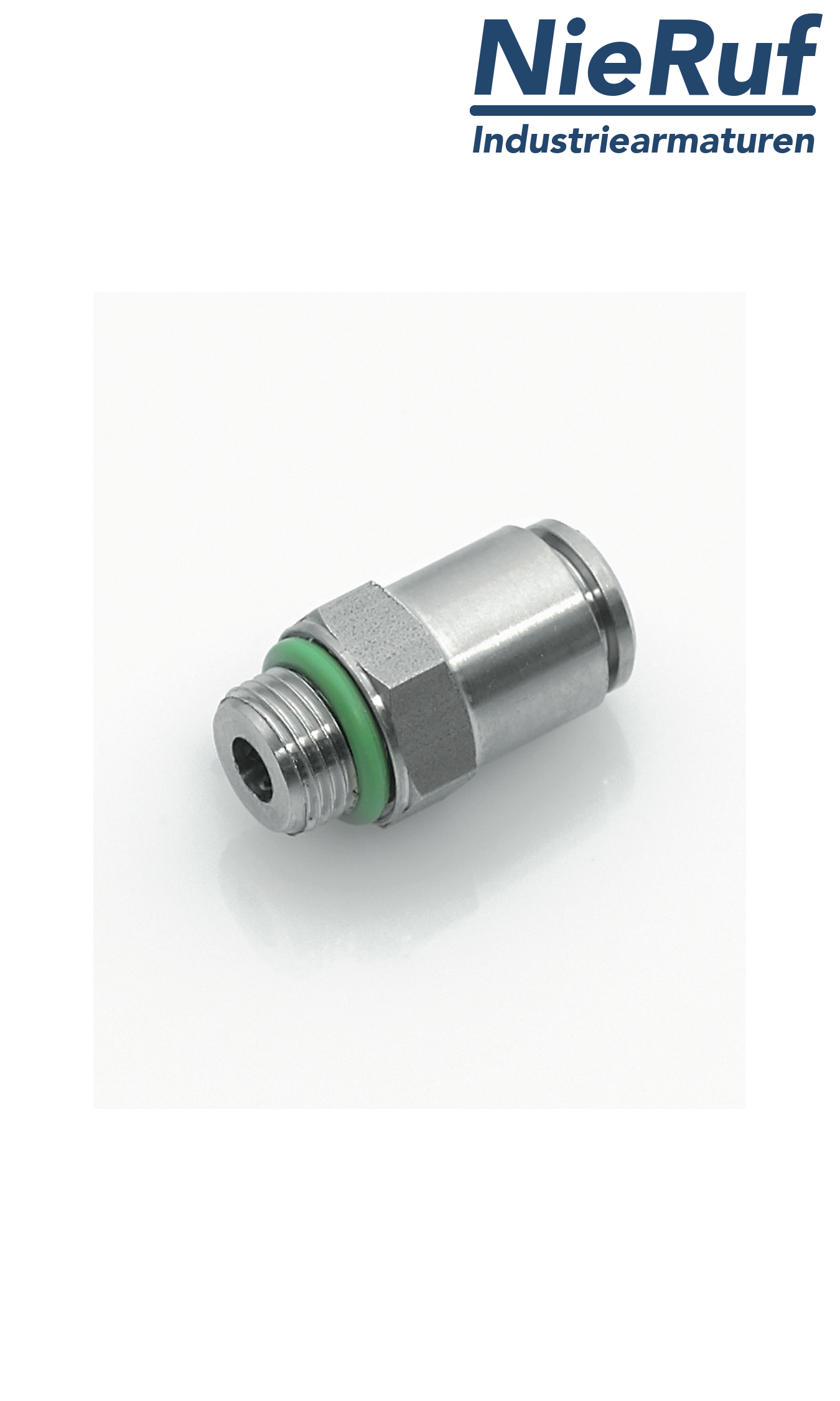 Straight male adaptor EF01 stainless steel FKM G1/4" D6mm Straight male adaptor EF01 stainless steel FKM G1/4" D6mm