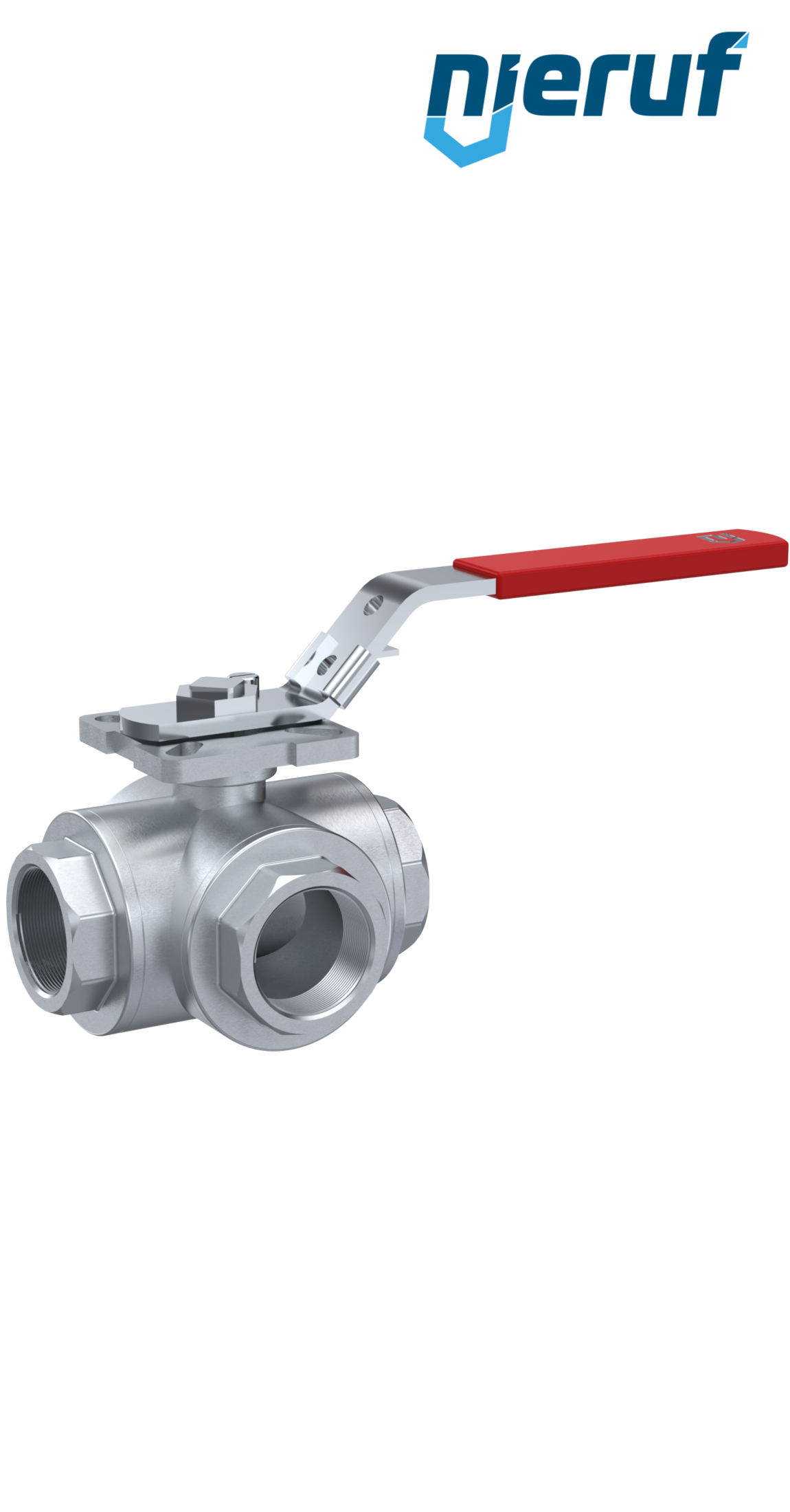 3-way ball valve DN20 - 3/4" inch GK09 stainless steel L drilling