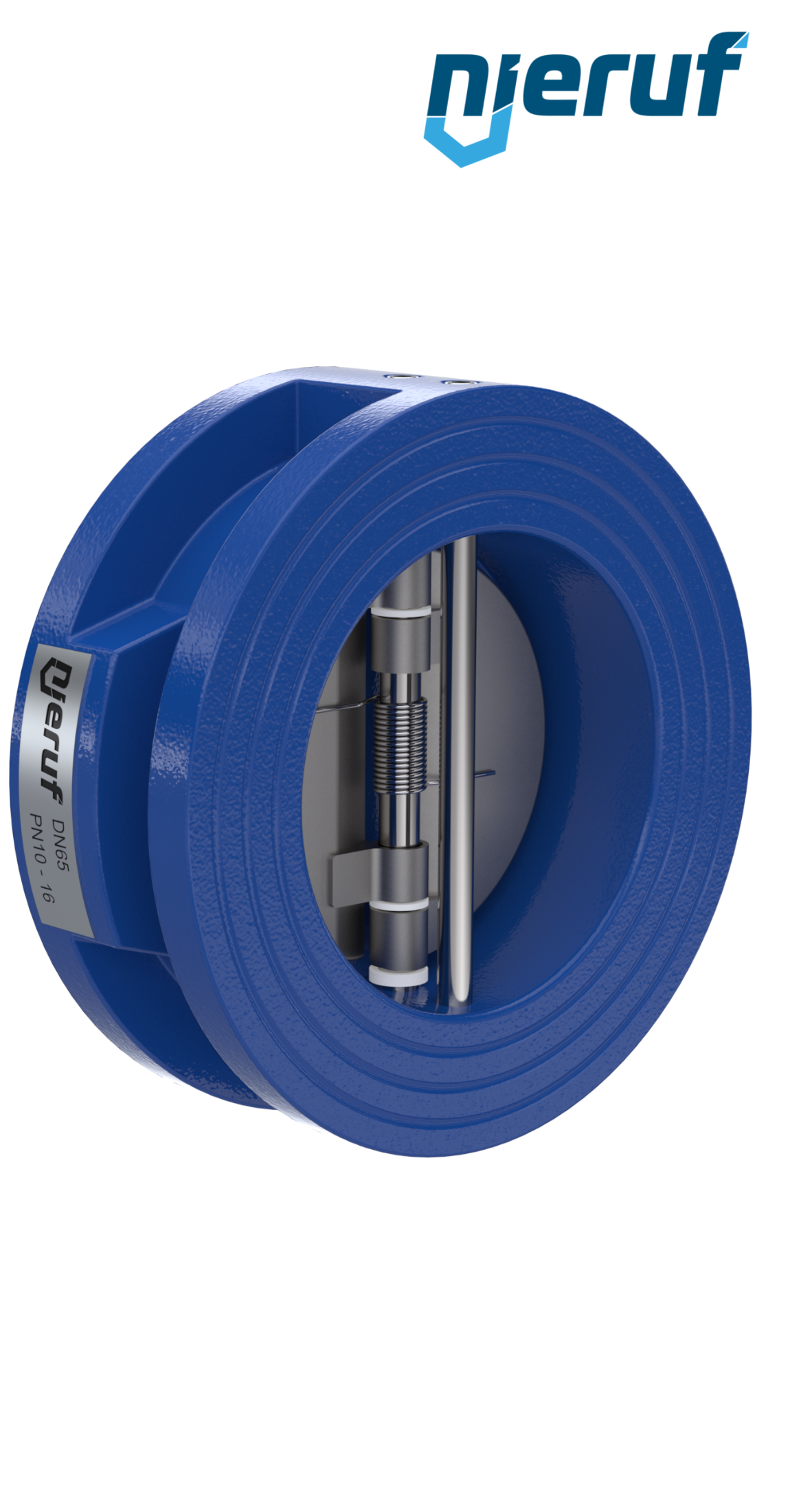 dual plate check valve DN65 DR02 GGG40 epoxyd plated blue 180µm EPDM