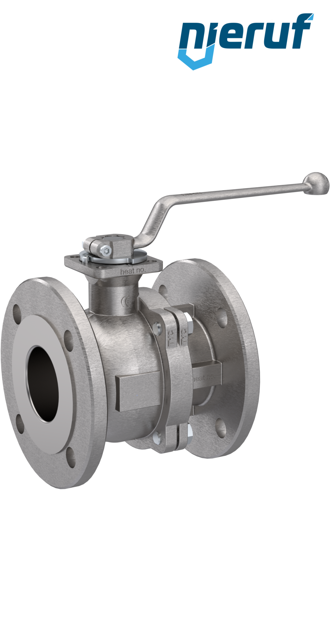 Fire safe-flange ball valve DN40 FK05 stainless steel 1.4408