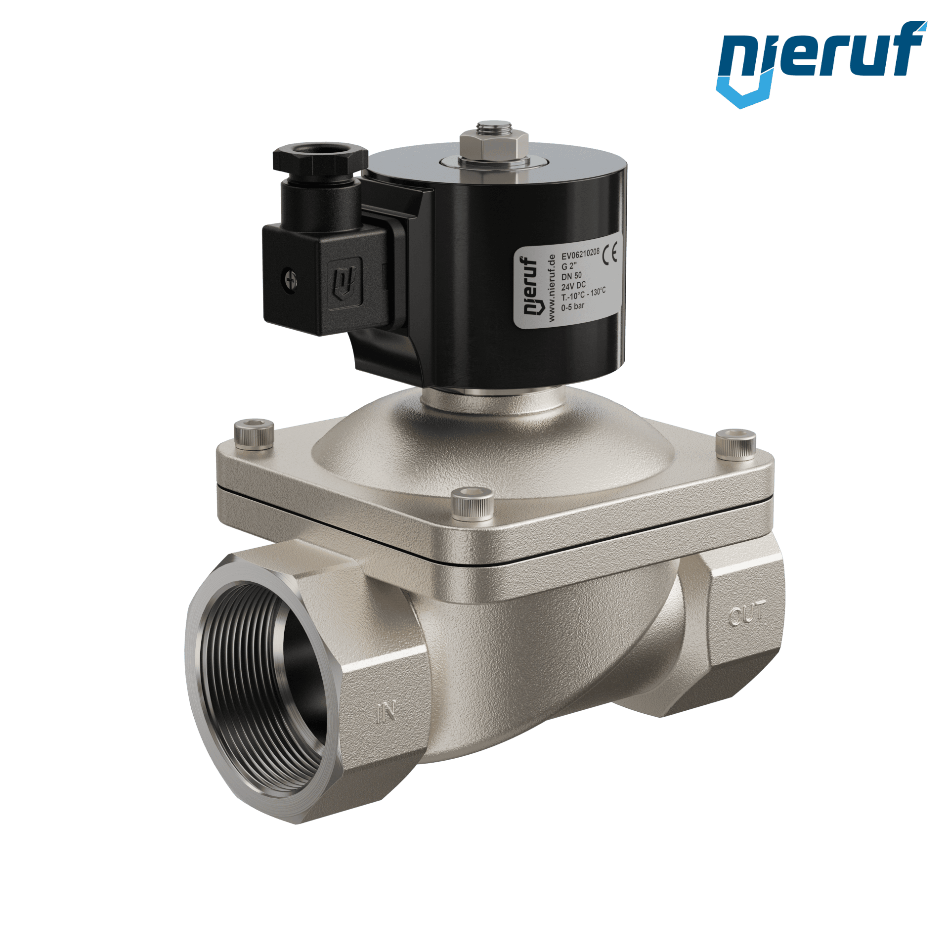 Vacuum solenoid valve G 2" Inch stainless steel EV06 EPDM 24V DC
