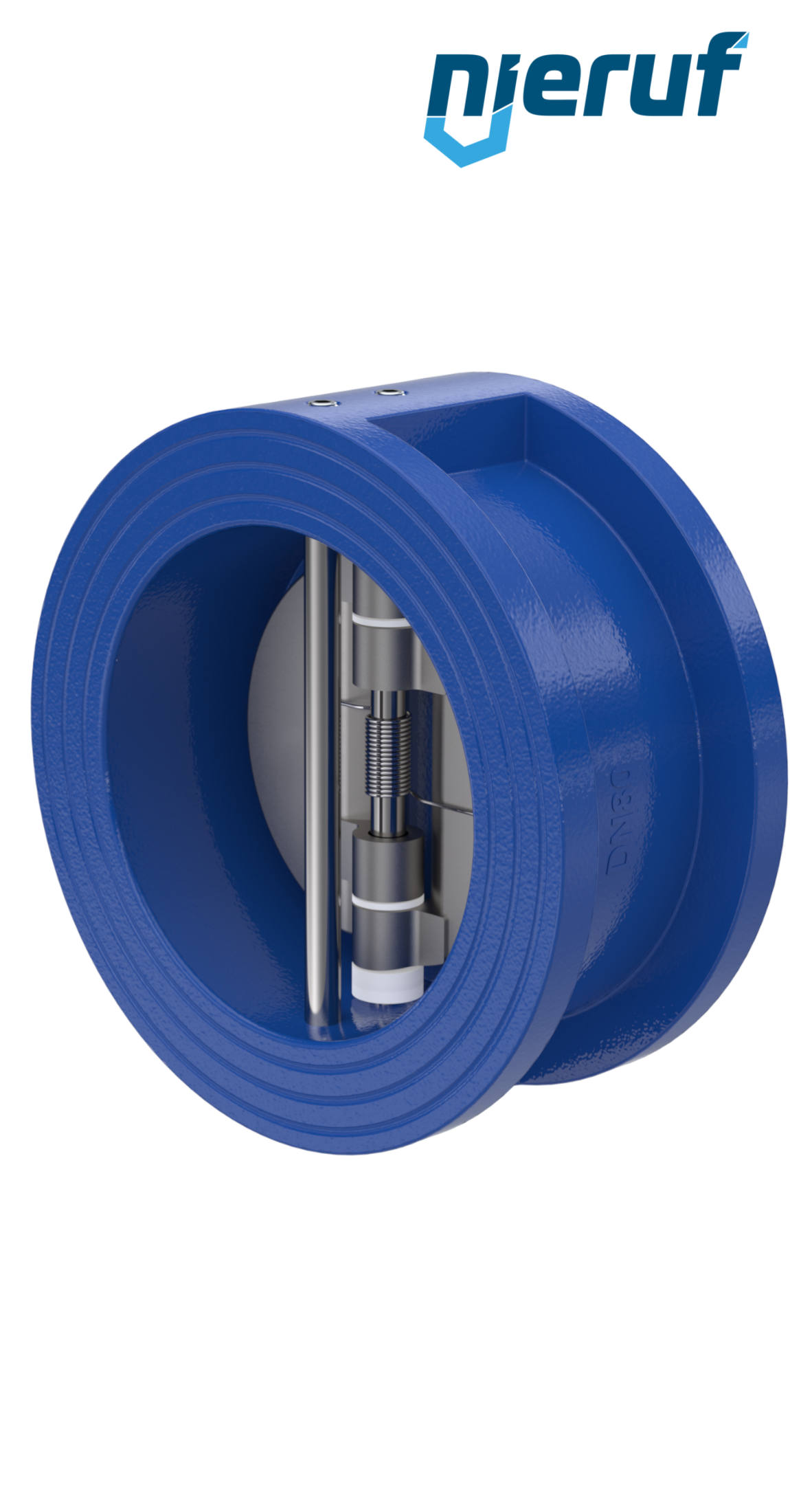 dual plate check valve DN80 DR02 GGG40 epoxyd plated blue 180µm NBR