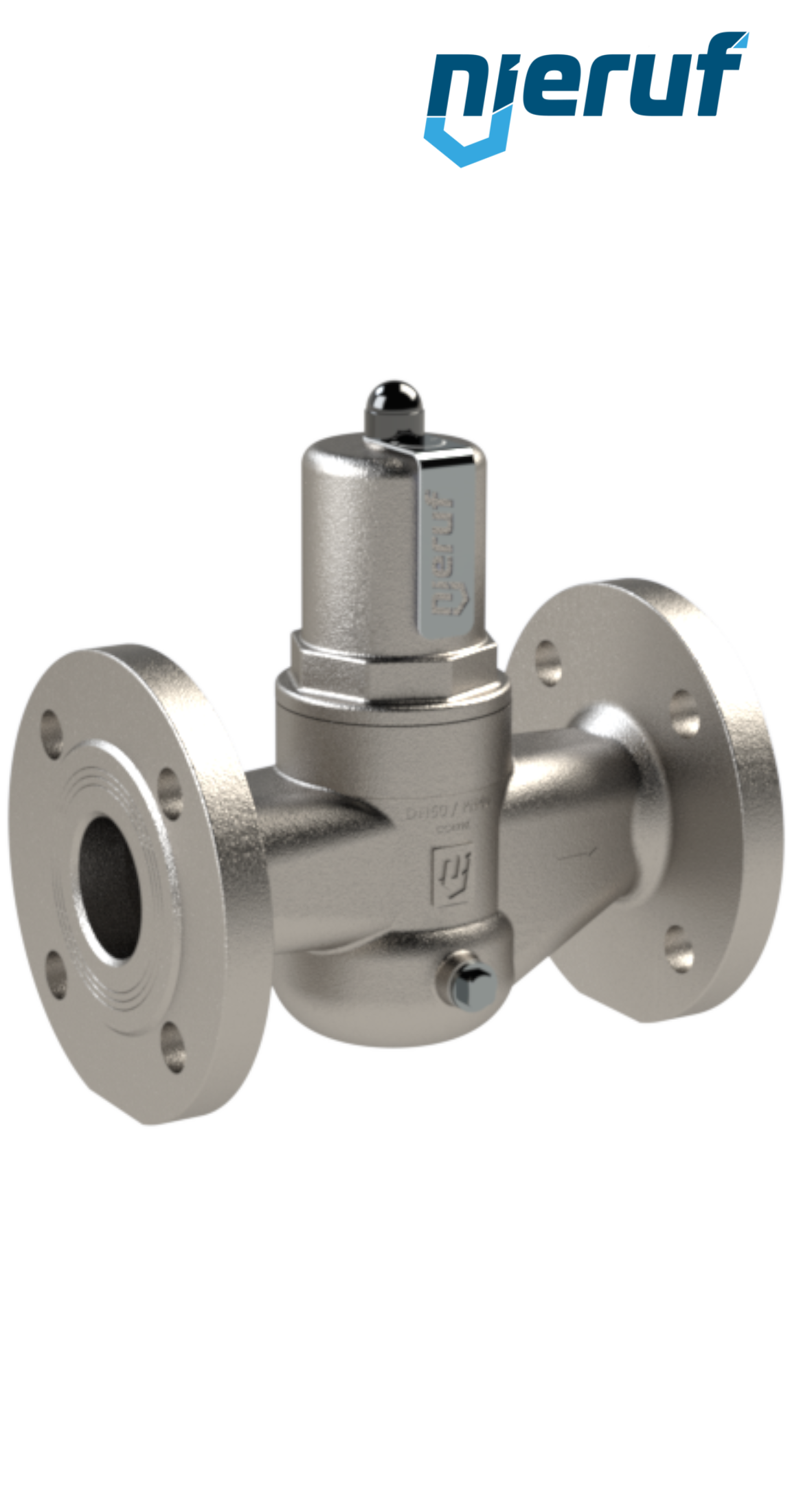 Flange-pressure reducing valve DN 40 PN40 DM08 stainless steel FKM 5.0 - 15.0 bar
