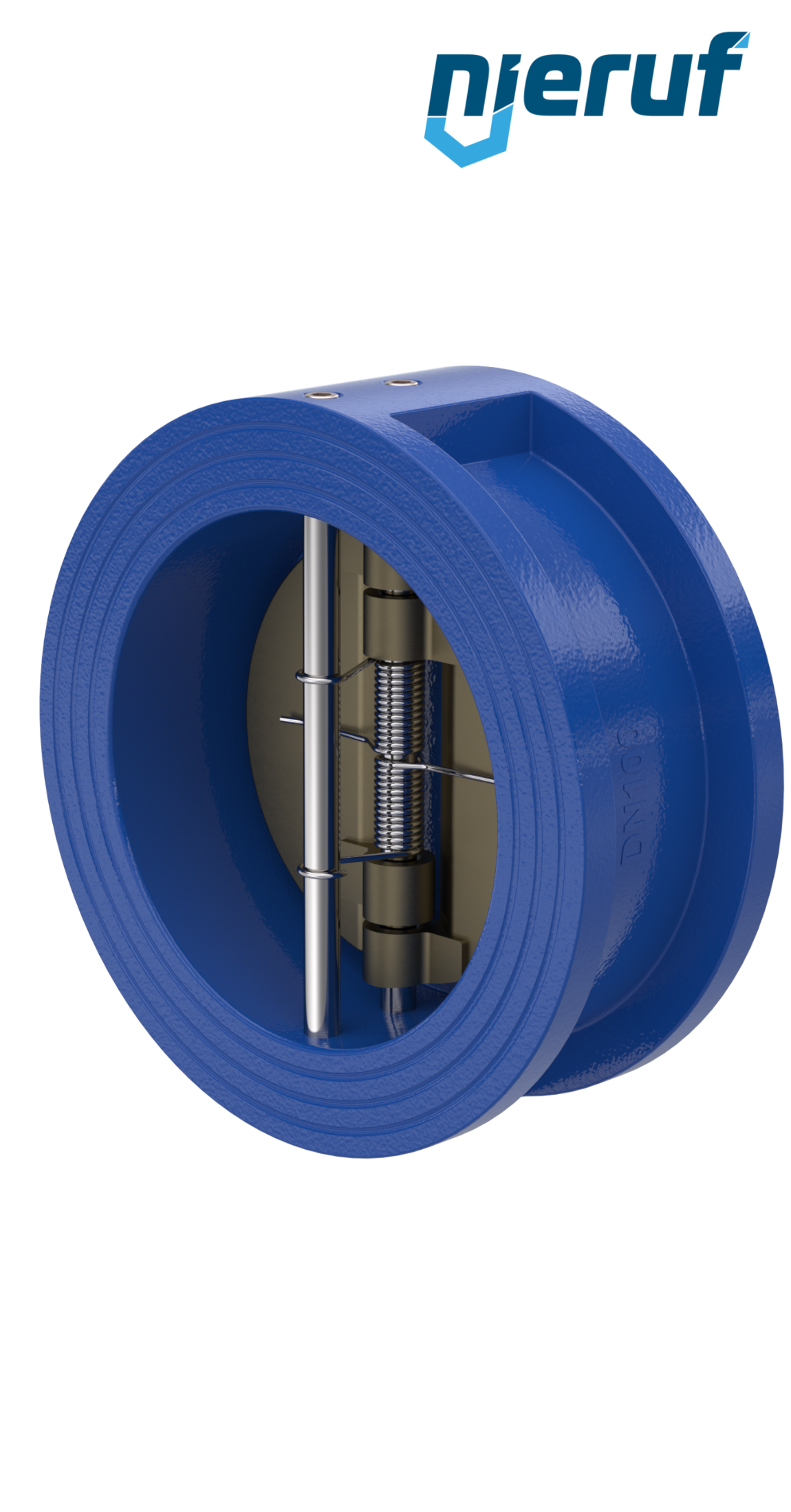 dual plate check valve DN100 DR04 ANSI 150 GGG40 epoxyd plated blue 180µm NBR