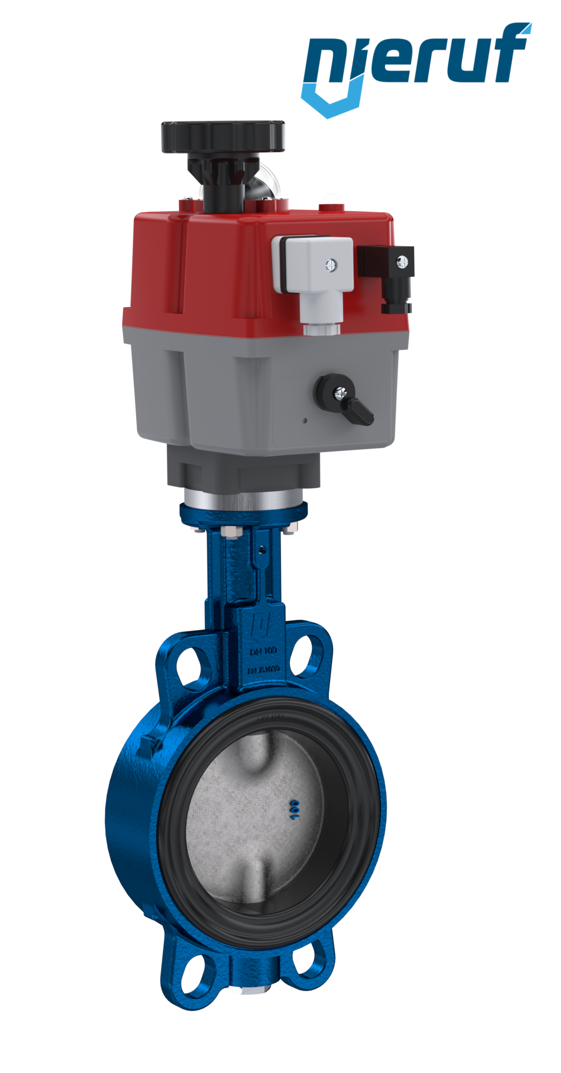 Butterfly valve DN 100 Wafer type electric actuator 24-240V DVGW drinking water