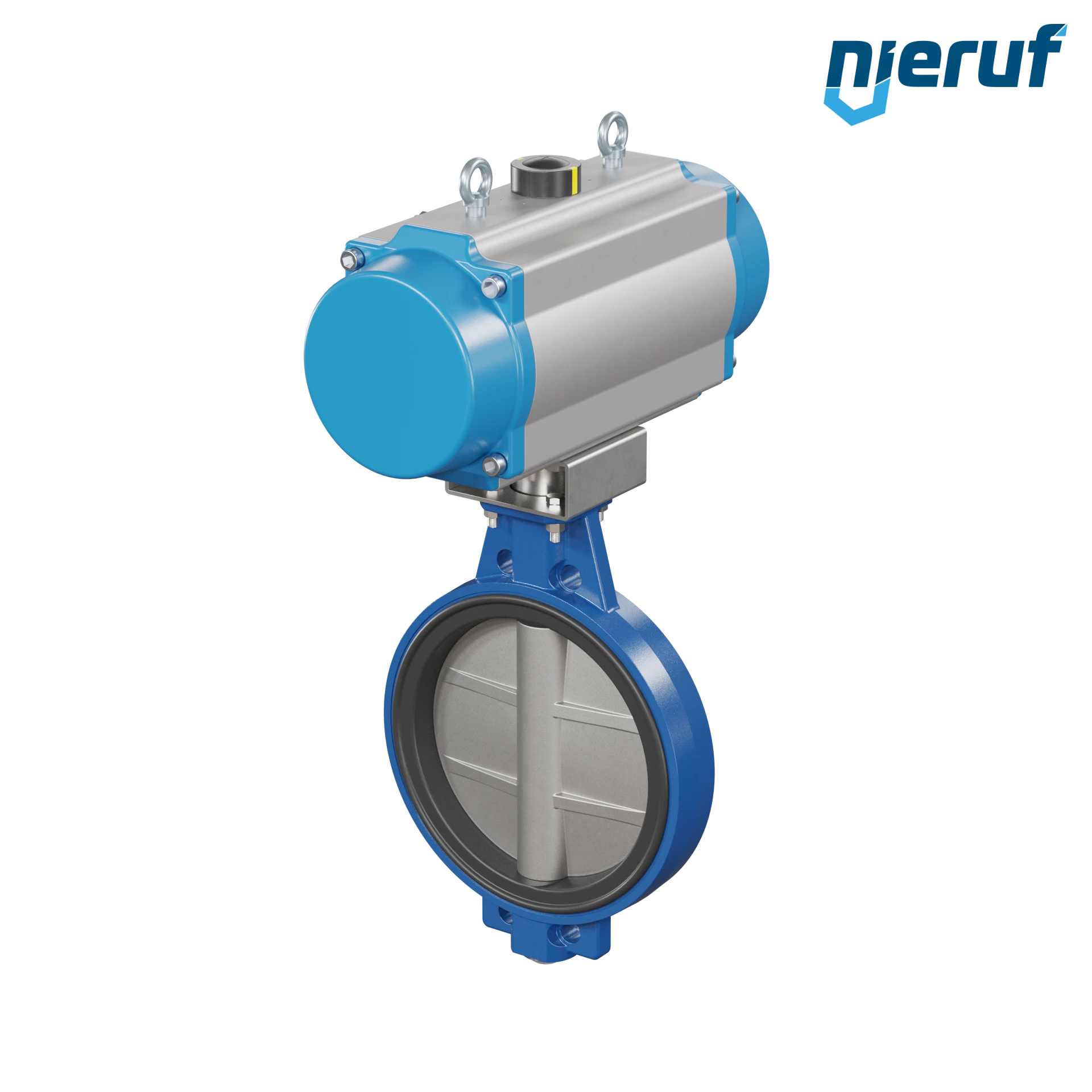 Butterfly valve DN 350 AK01 FPM pneumatic actuator single acting normally closed