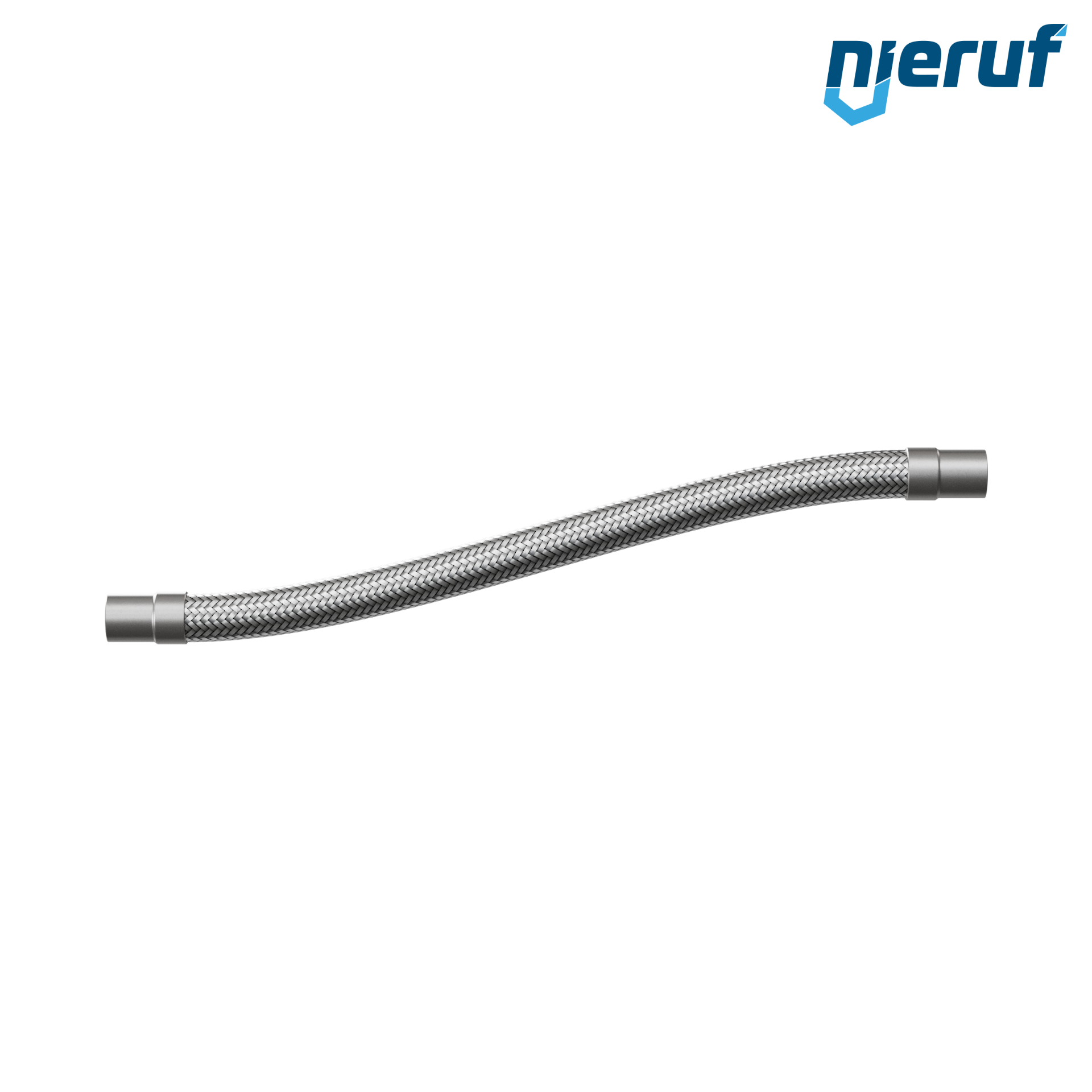 Stainless steel hoses ES01 DN25 - 33.7 mm with single braid and welding ends length 1000 mm