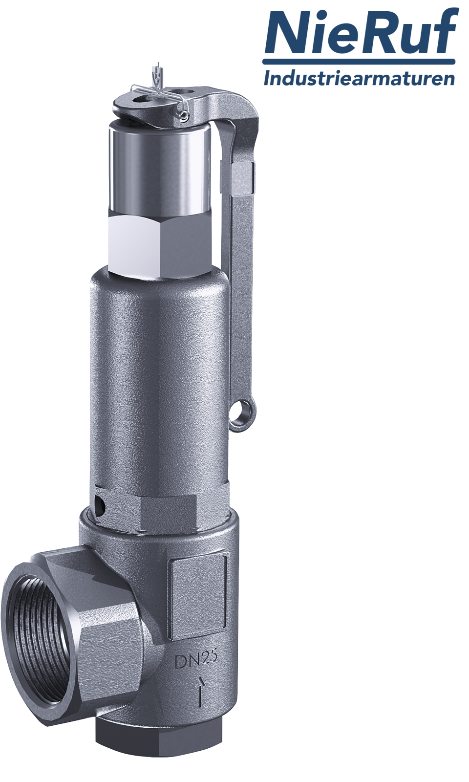 safety valve 1 1/4" x 2" fm SV06 liquid media, stainless steel FKM, with lever