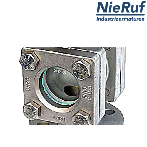 flange sight flow indicator DN65 - 2 1/2" Inch grey cast iron GG25 borosilicate glass