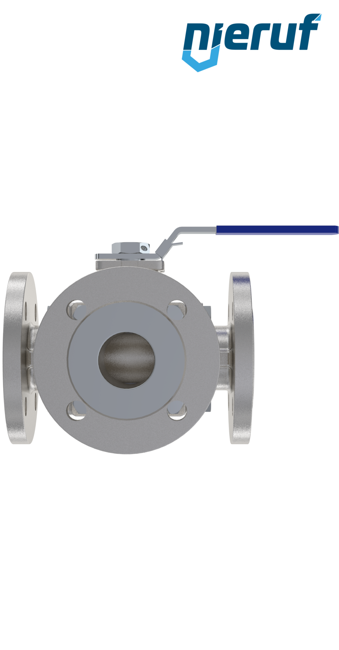 3 way stainless steel flange ball valve DN65 FK09 T drilling stainless steel 1.4408