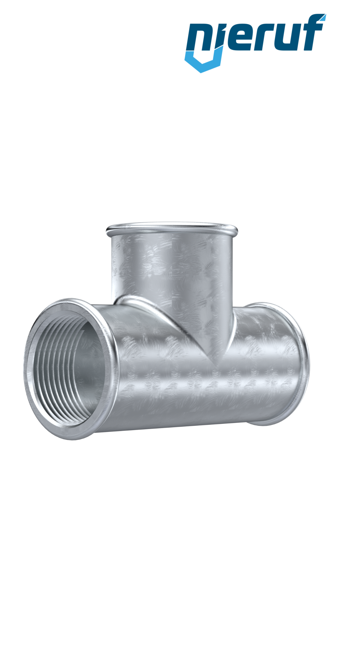 Malleable cast iron fitting tee no. 130, DN10 - 3/8" inch galvanized