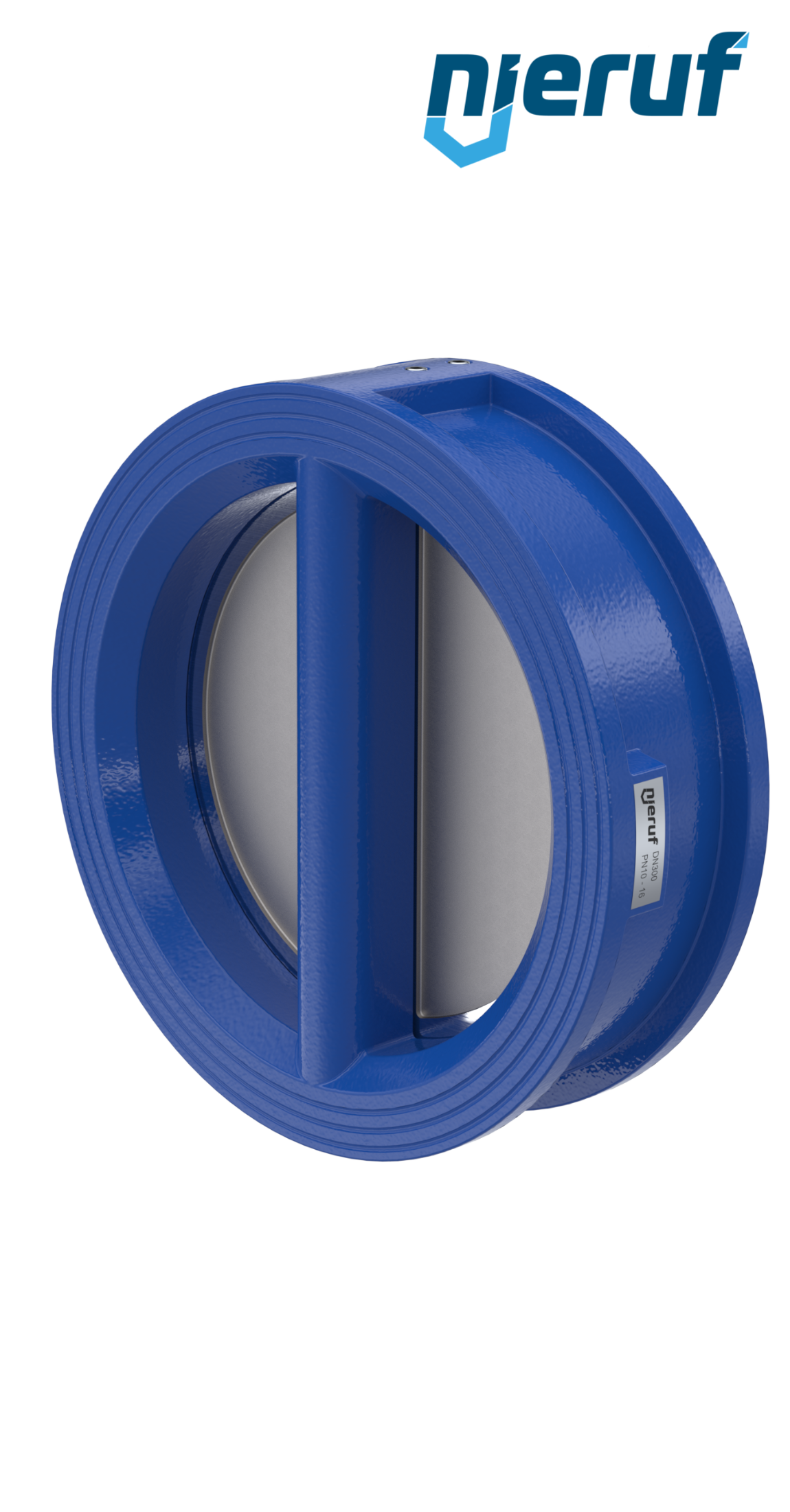 dual plate check valve DN300 DR02 GGG40 epoxyd plated blue 180µm EPDM