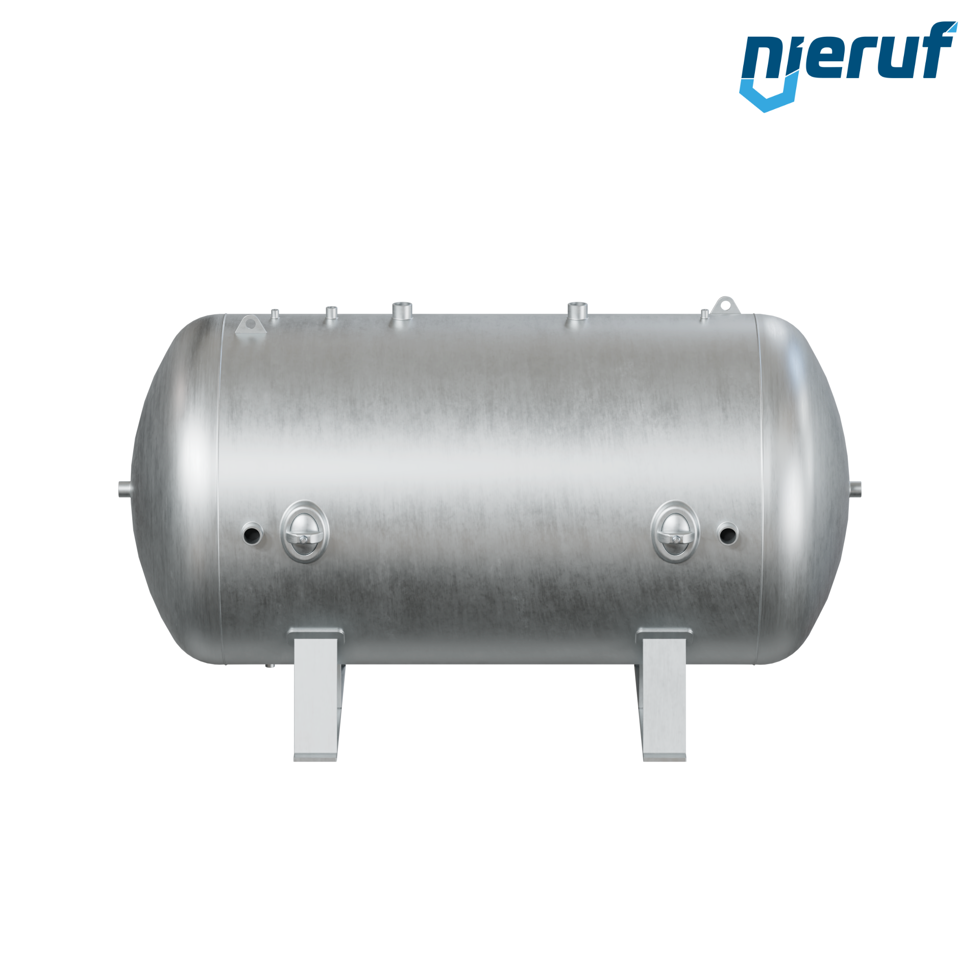 Pressure vessel horizontal BE01 10000 liter, 0-11 bar, steel galvanized, nominal size 1800 mm